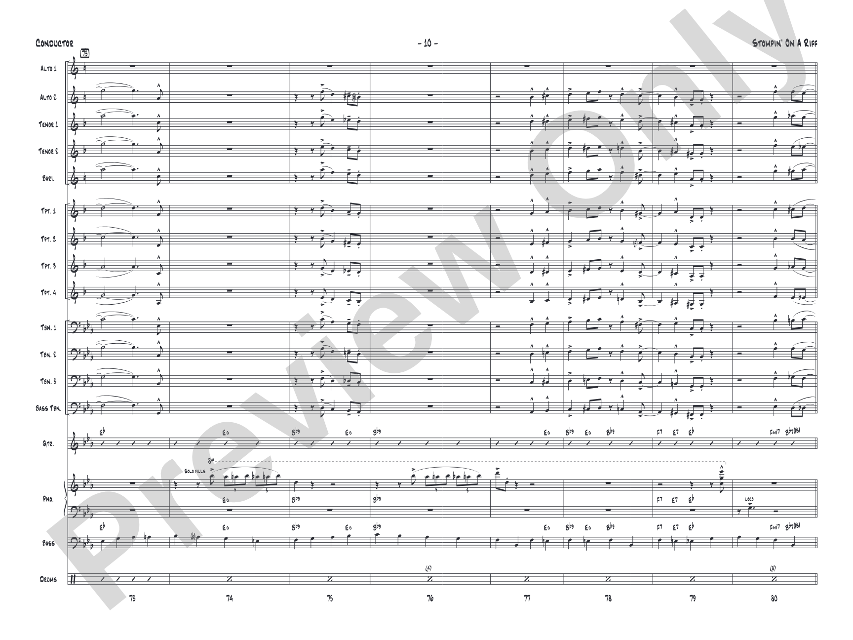 Stompin' on a Riff: Jazz Ensemble Conductor Score & Parts