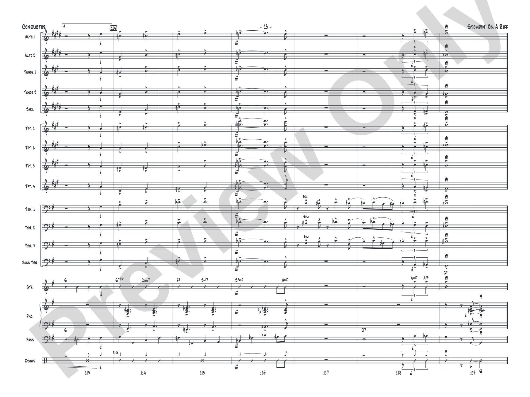 Stompin' on a Riff: Jazz Ensemble Conductor Score & Parts