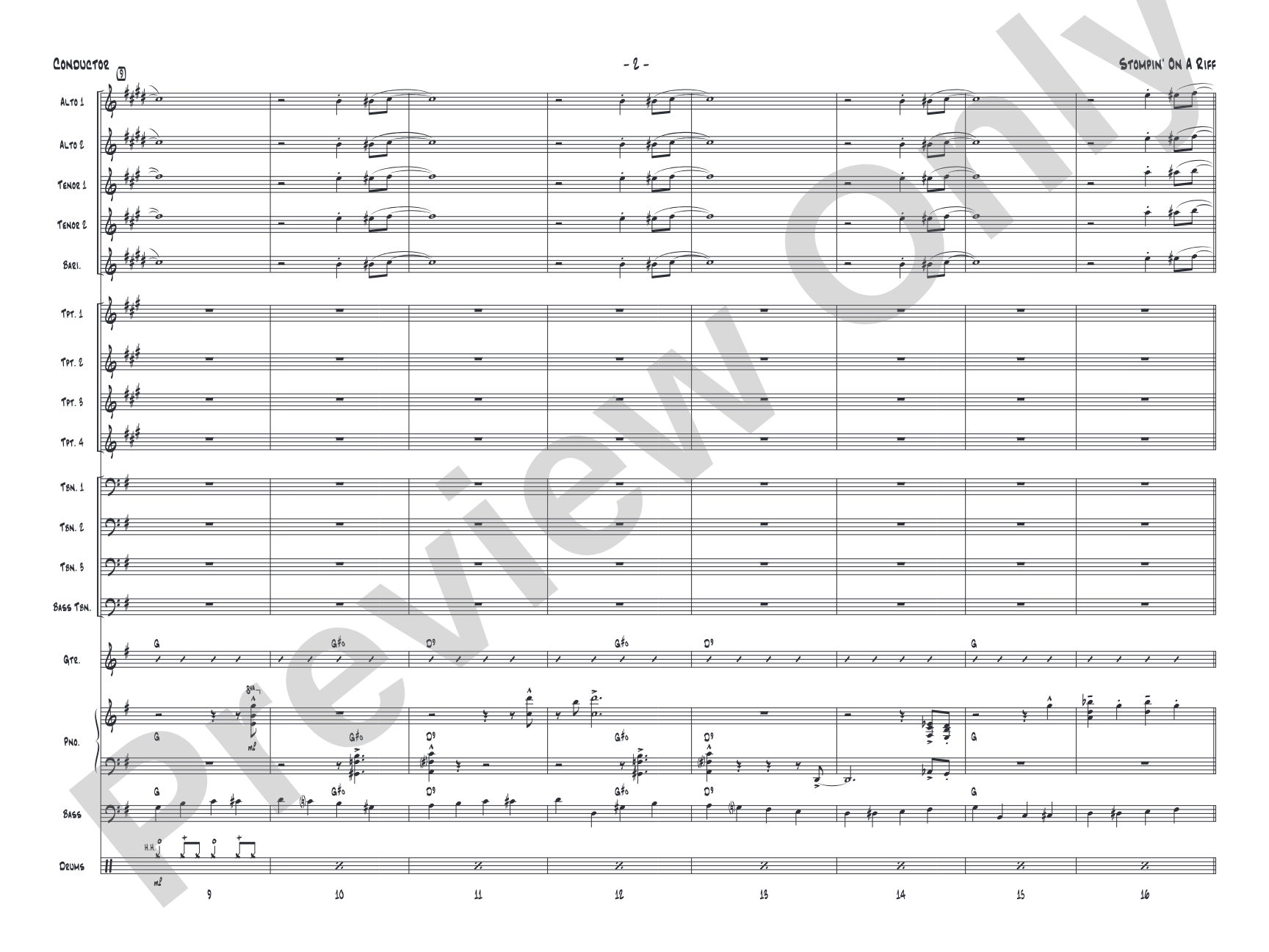 Stompin' on a Riff: Jazz Ensemble Conductor Score & Parts