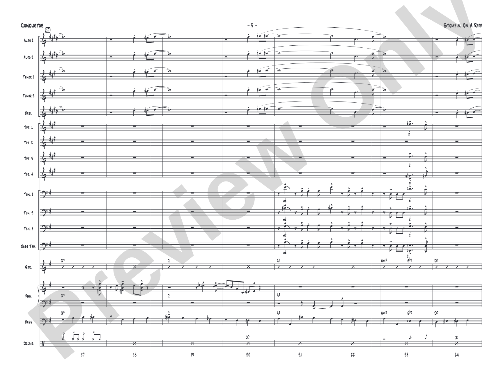 Stompin' on a Riff: Jazz Ensemble Conductor Score & Parts