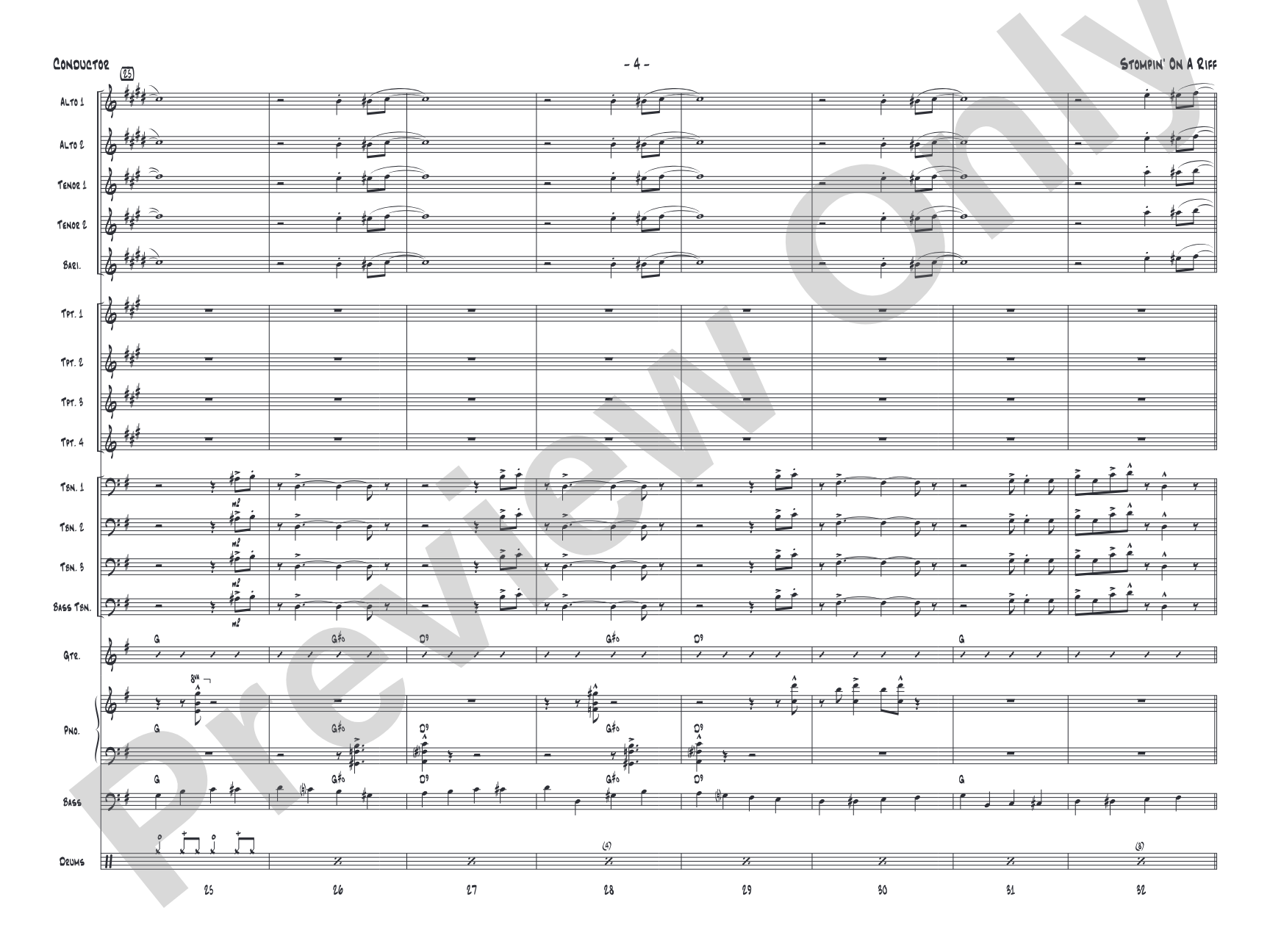 Stompin' on a Riff: Jazz Ensemble Conductor Score & Parts