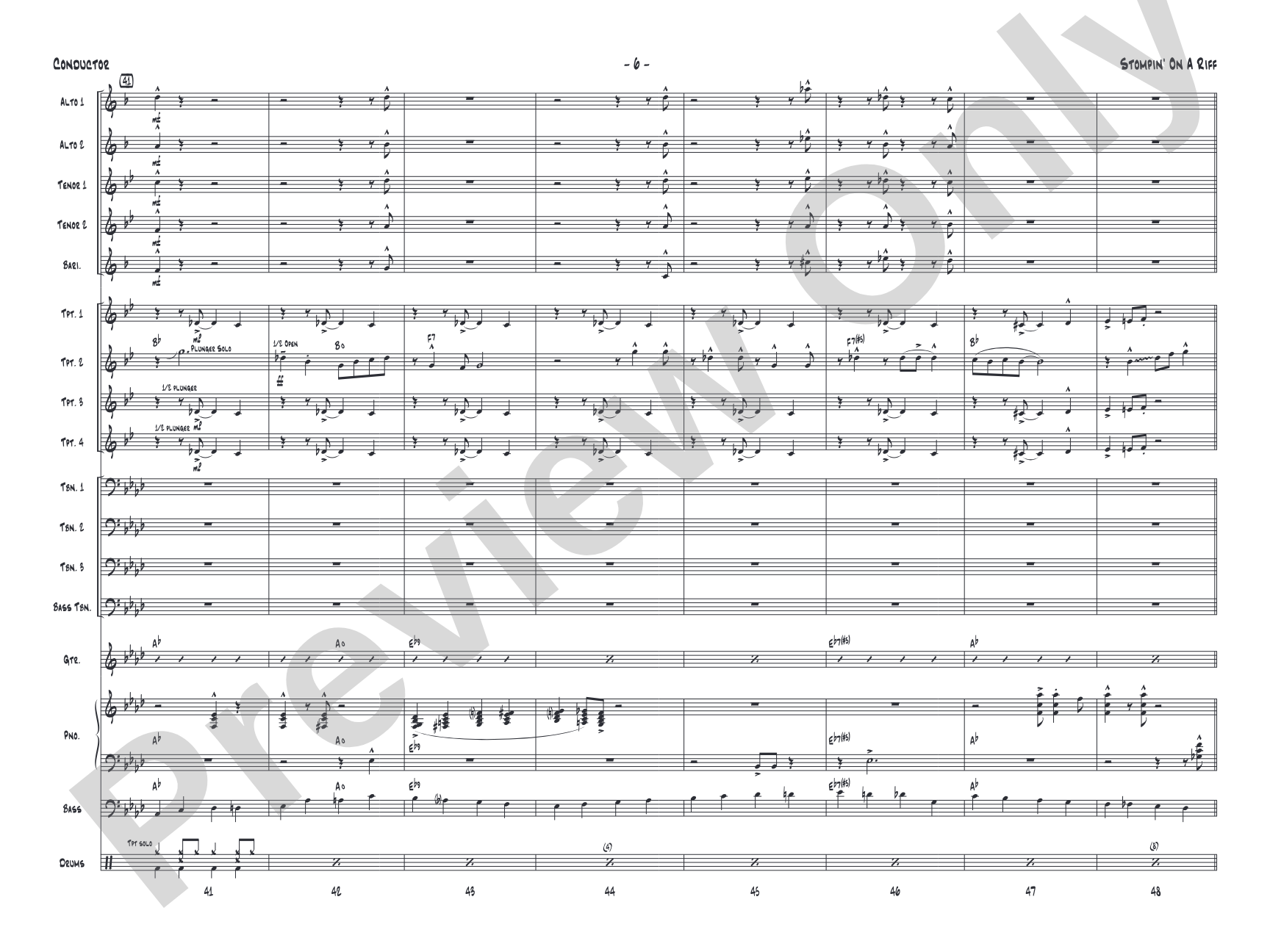 Stompin' on a Riff: Jazz Ensemble Conductor Score & Parts