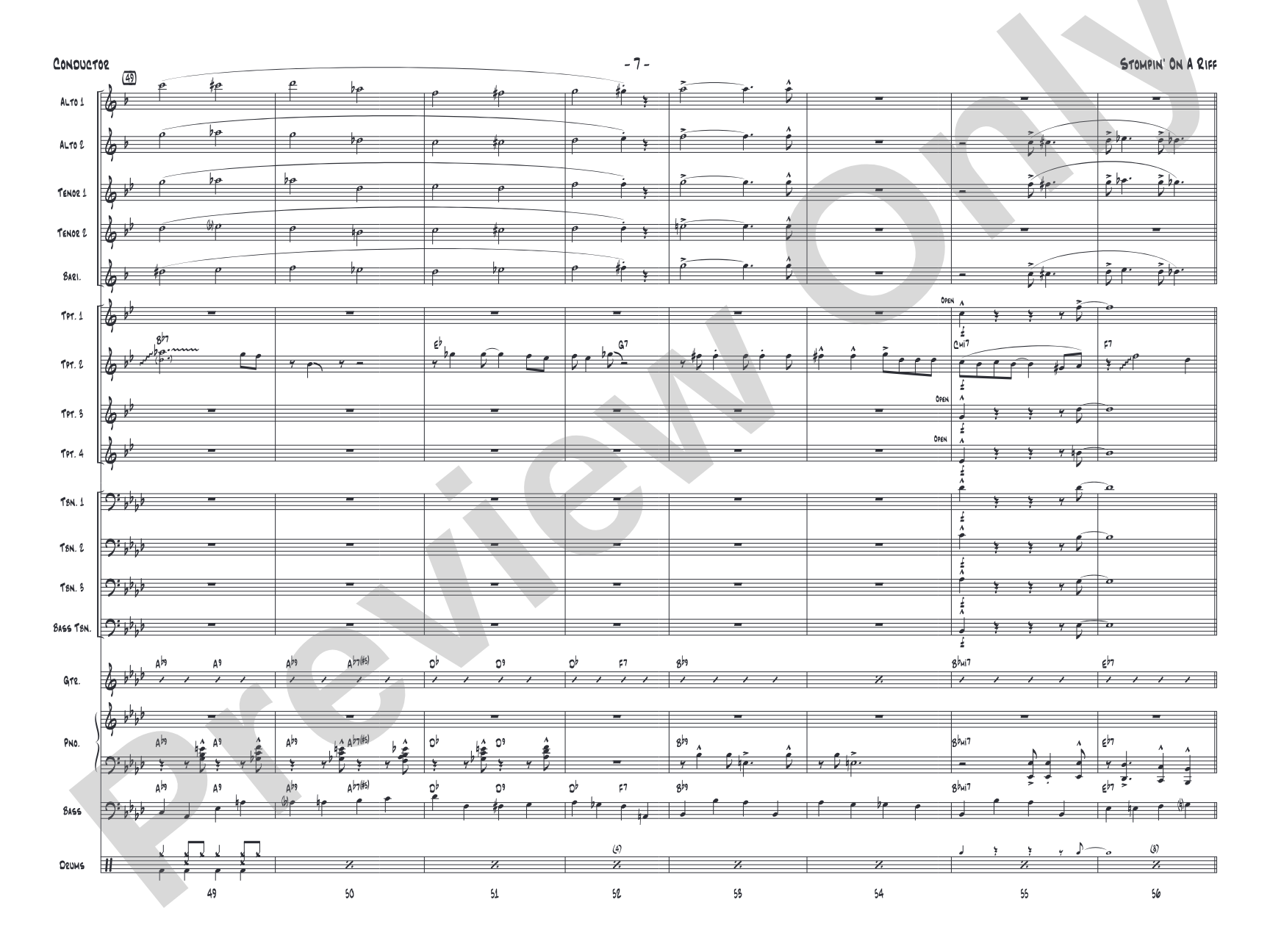 Stompin' on a Riff: Jazz Ensemble Conductor Score & Parts
