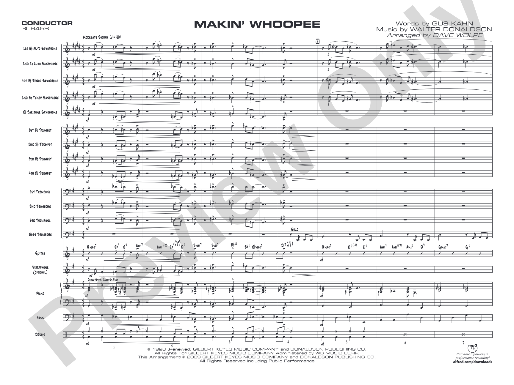 Makin' Whoopee: Score