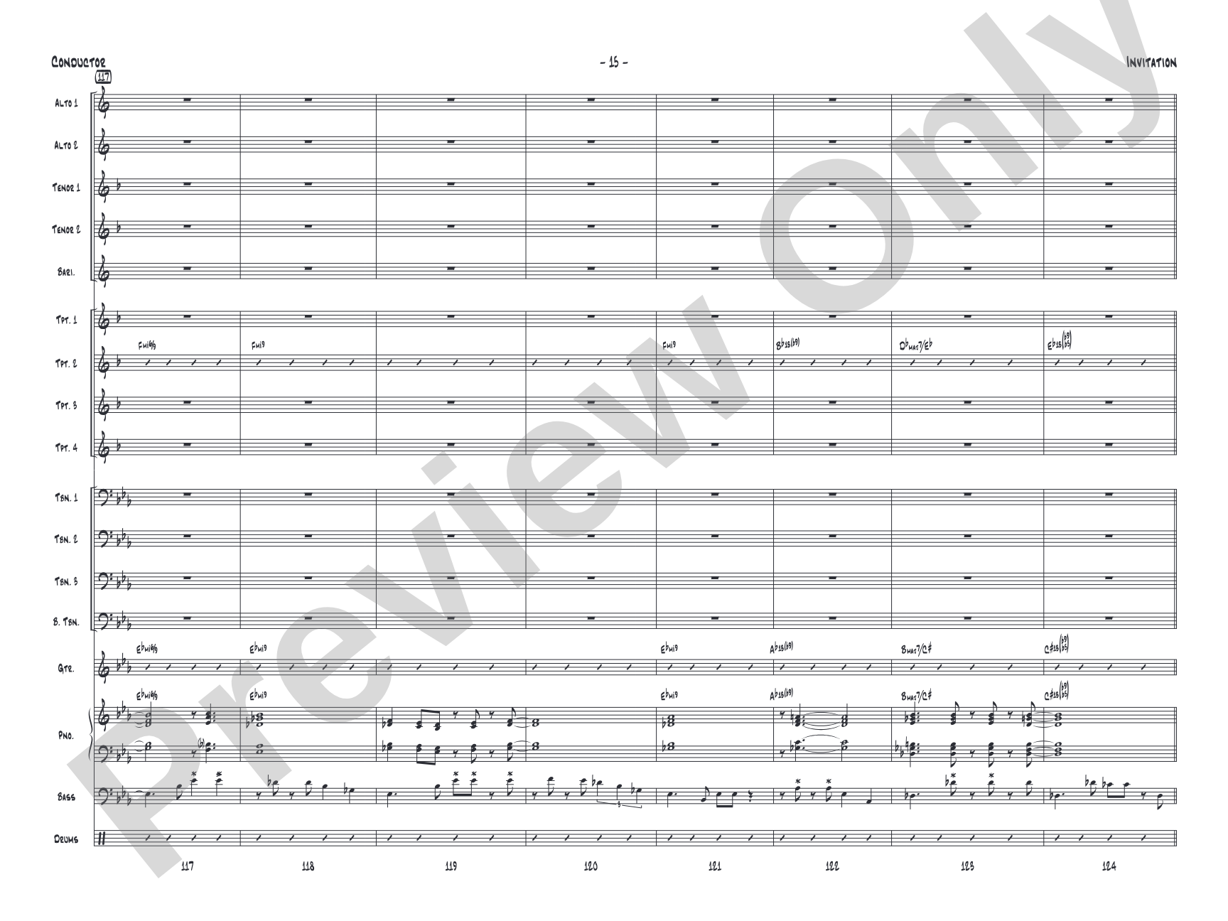 Invitation: Jazz Ensemble Conductor Score & Parts