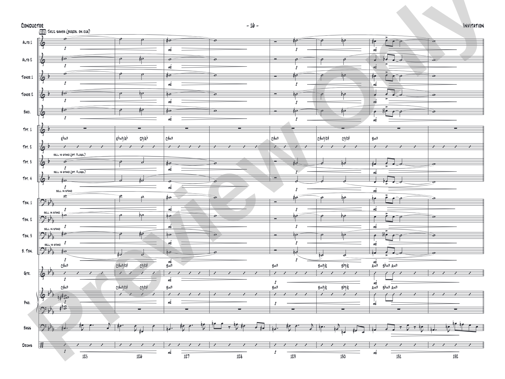 Invitation: Jazz Ensemble Conductor Score & Parts
