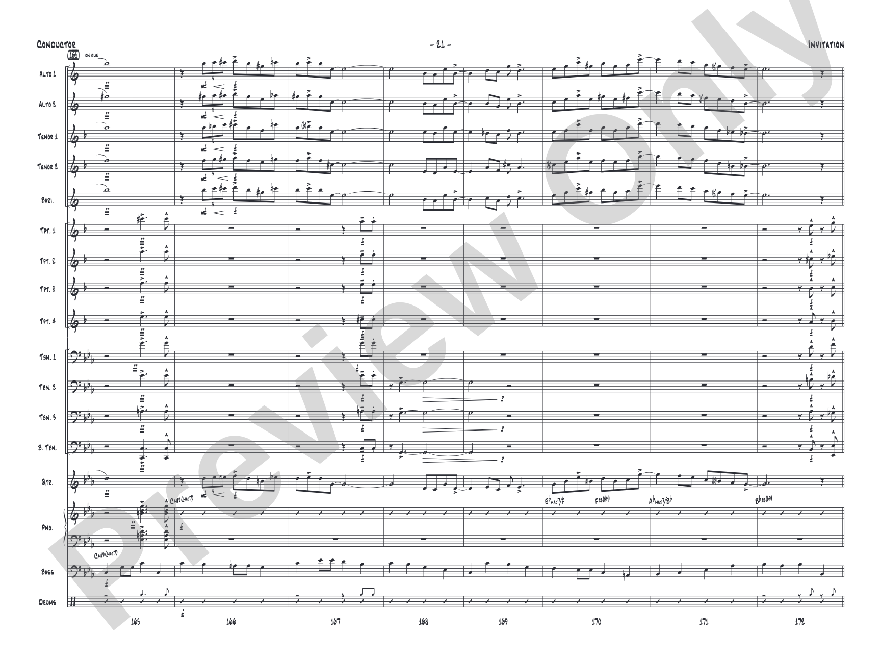 Invitation: Jazz Ensemble Conductor Score & Parts