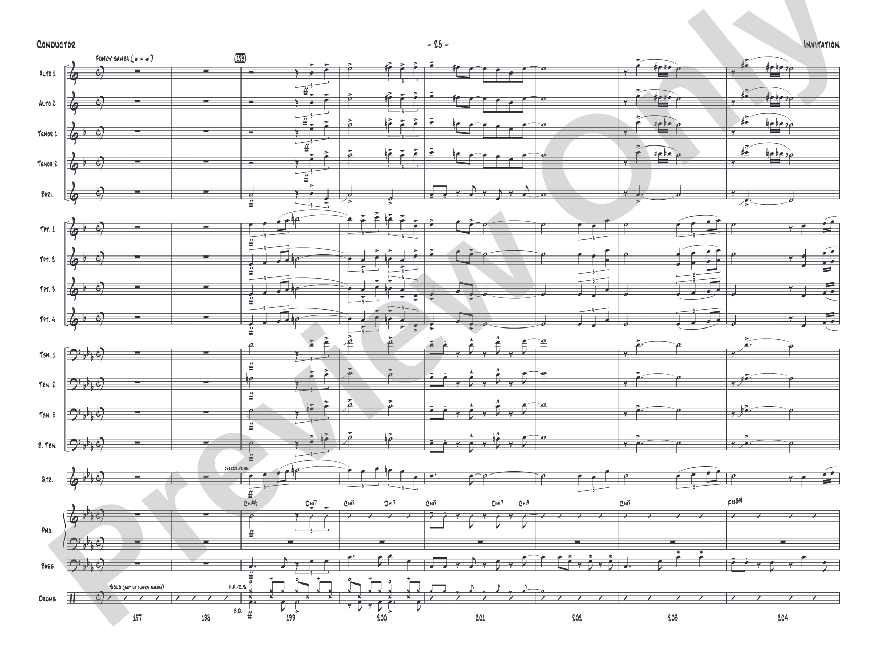 Invitation: Jazz Ensemble Conductor Score & Parts