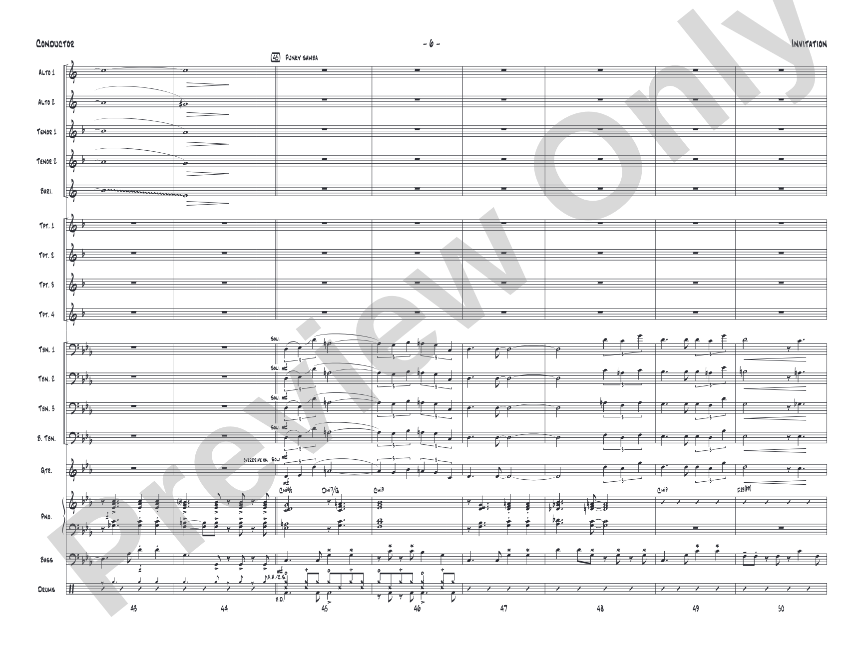 Invitation: Jazz Ensemble Conductor Score & Parts