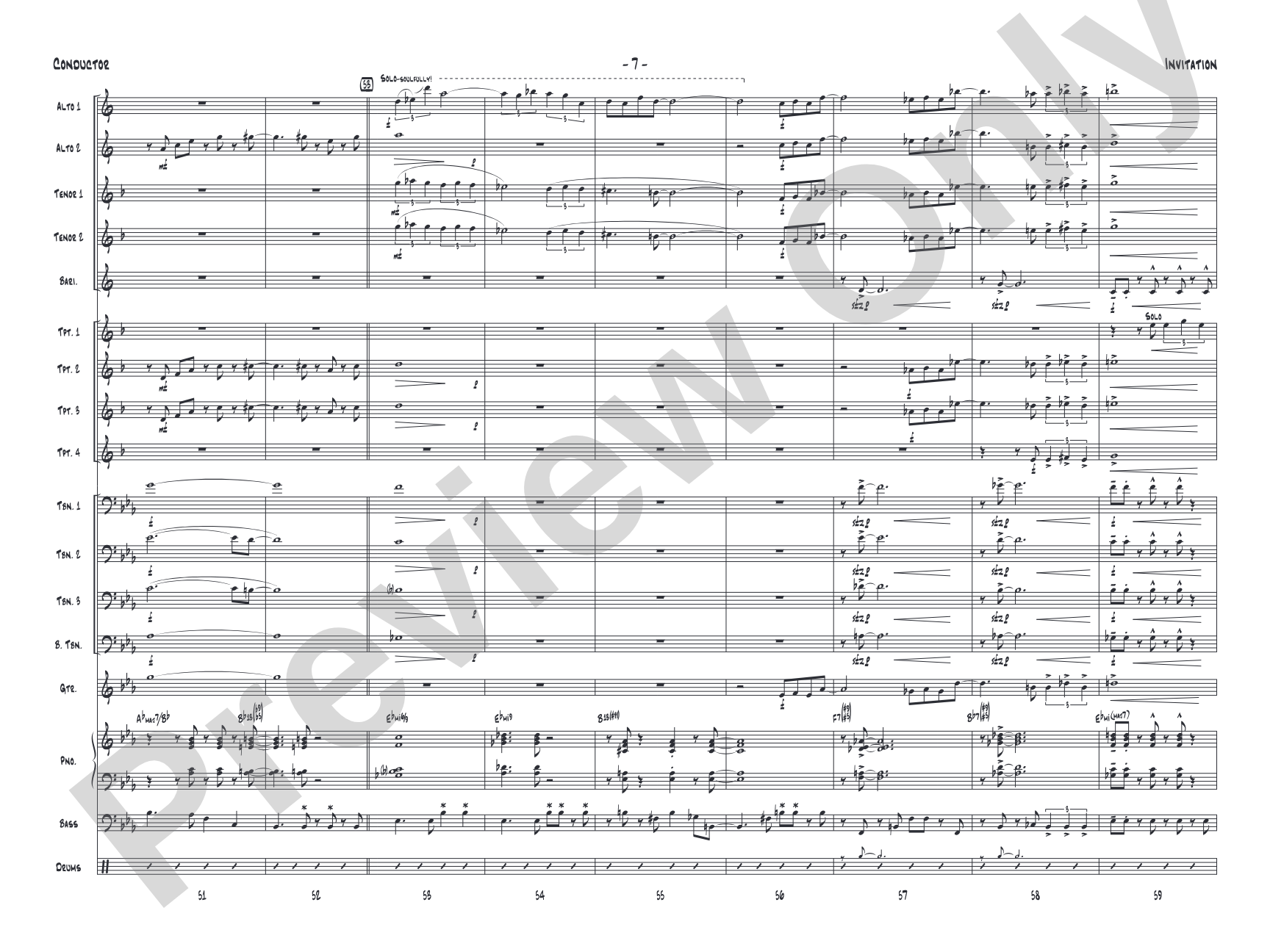 Invitation: Jazz Ensemble Conductor Score & Parts
