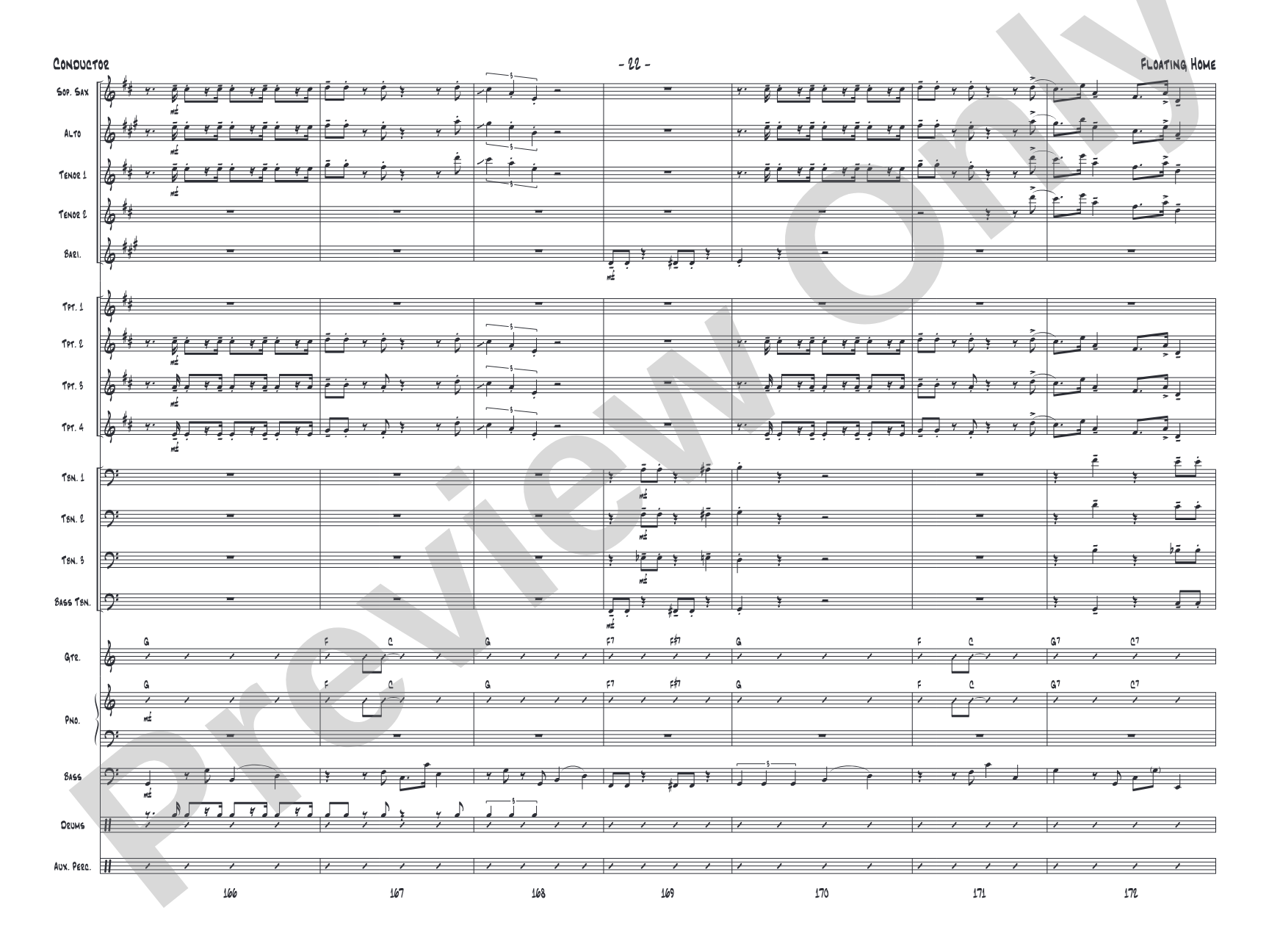 Floating Home: Jazz Ensemble Conductor Score & Parts