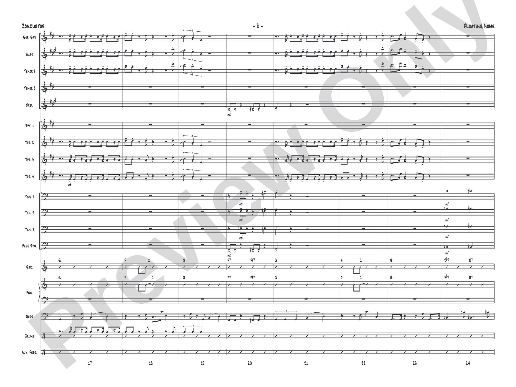 Floating Home: Jazz Ensemble Conductor Score & Parts