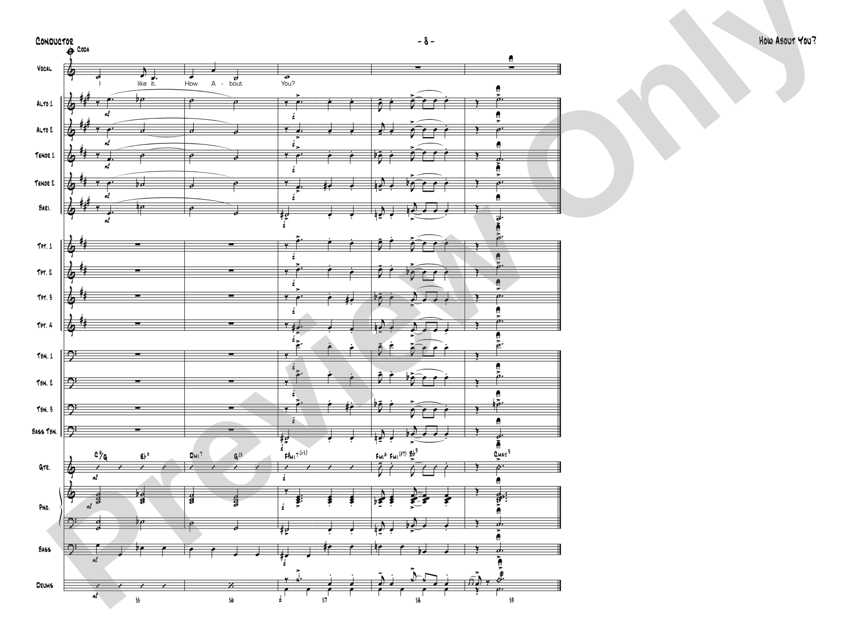 How About You?: Vocal Solo with Jazz Ensemble Conductor Score & Parts
