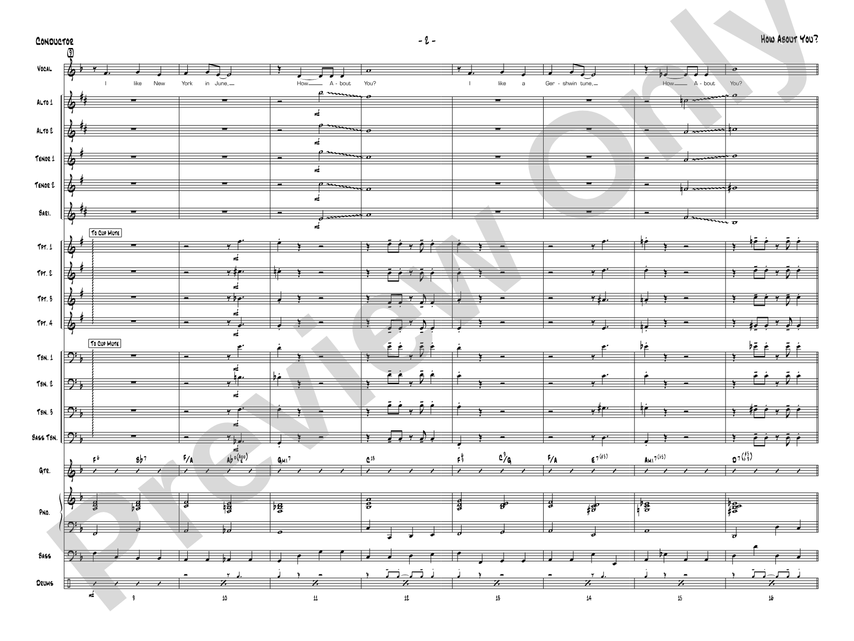 How About You?: Vocal Solo with Jazz Ensemble Conductor Score & Parts