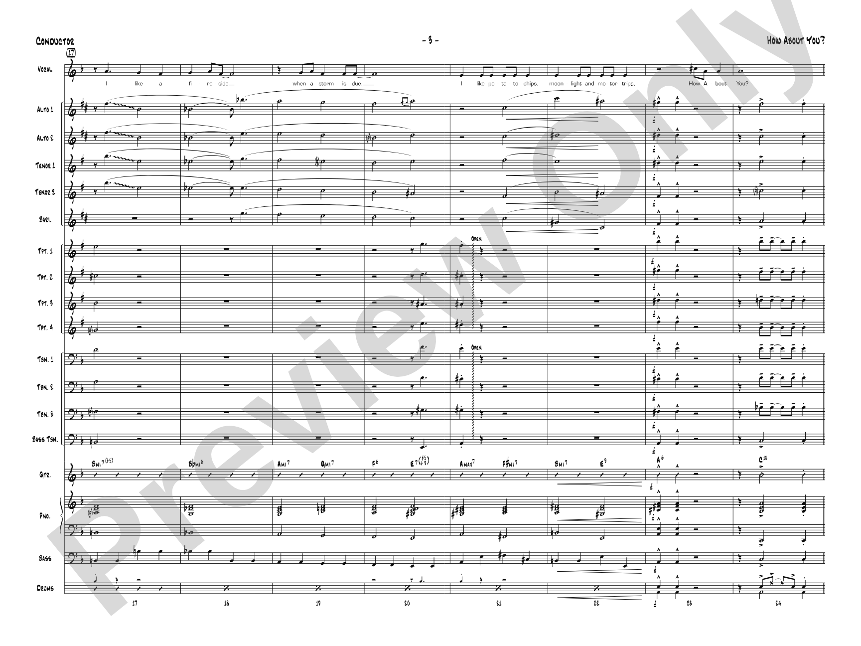 How About You?: Vocal Solo with Jazz Ensemble Conductor Score & Parts