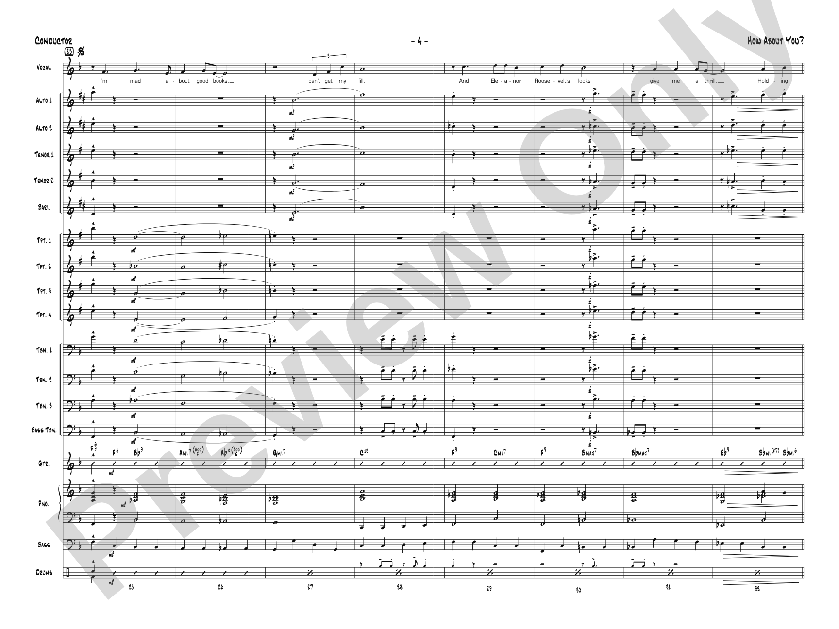 How About You?: Vocal Solo with Jazz Ensemble Conductor Score & Parts
