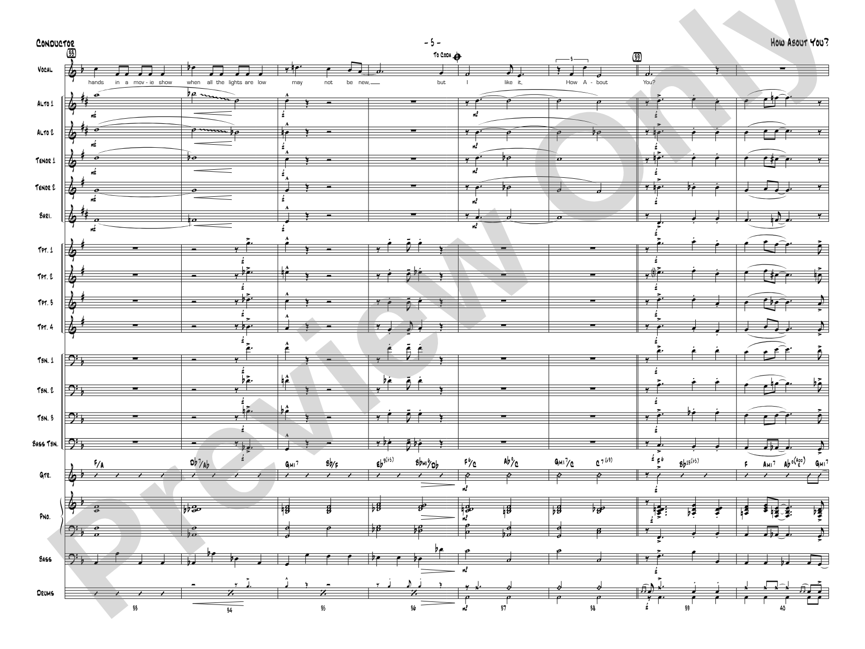How About You?: Vocal Solo with Jazz Ensemble Conductor Score & Parts