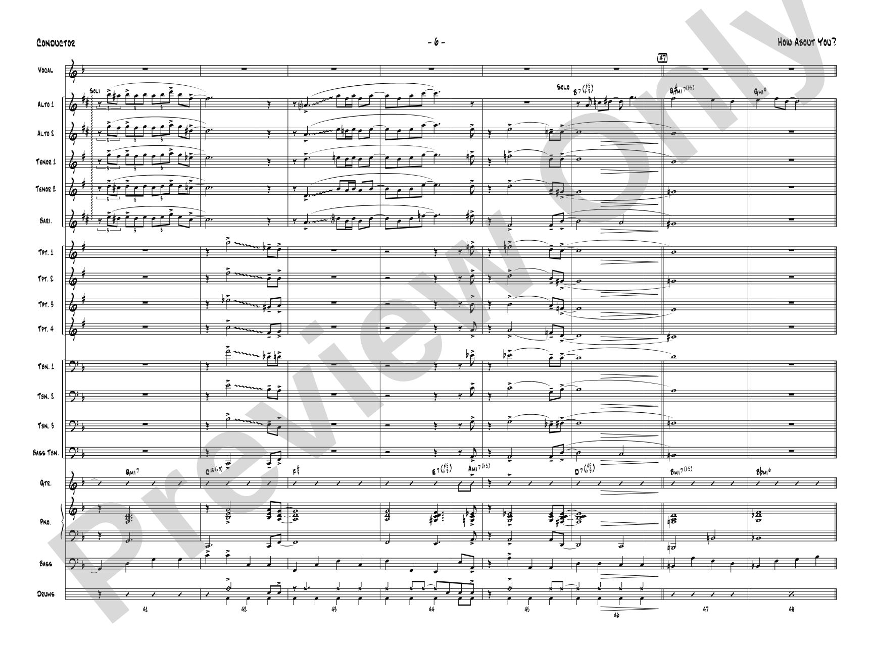 How About You?: Vocal Solo with Jazz Ensemble Conductor Score & Parts