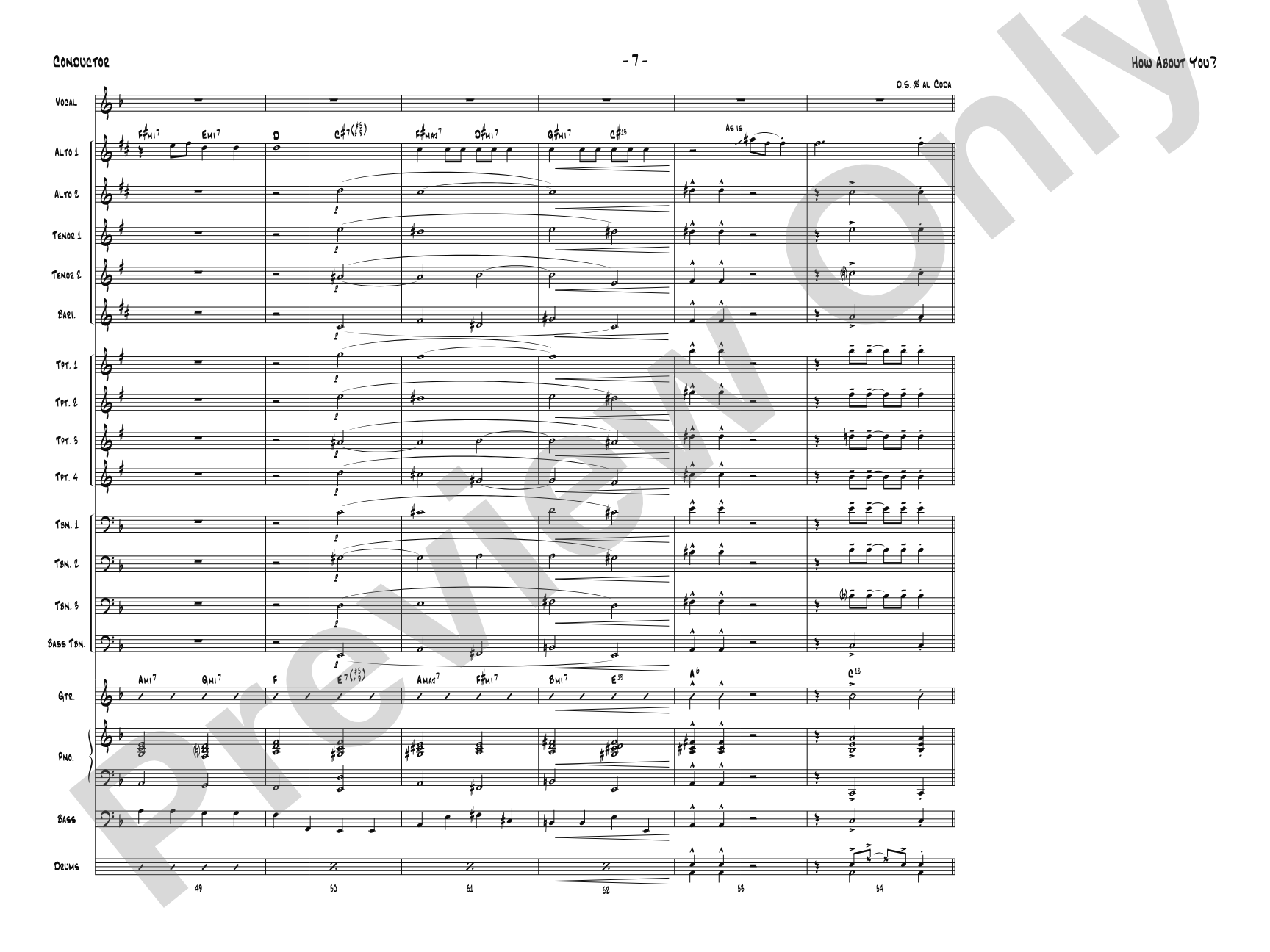 How About You?: Vocal Solo with Jazz Ensemble Conductor Score & Parts
