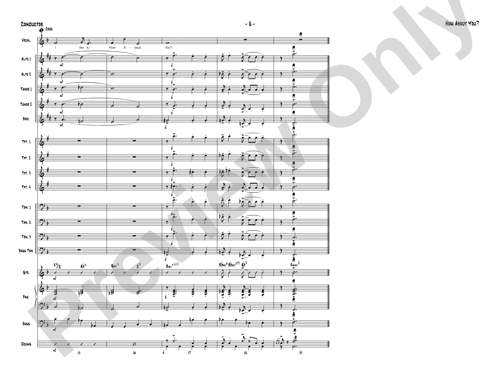 How About You?: Vocal Solo with Jazz Ensemble Conductor Score & Parts