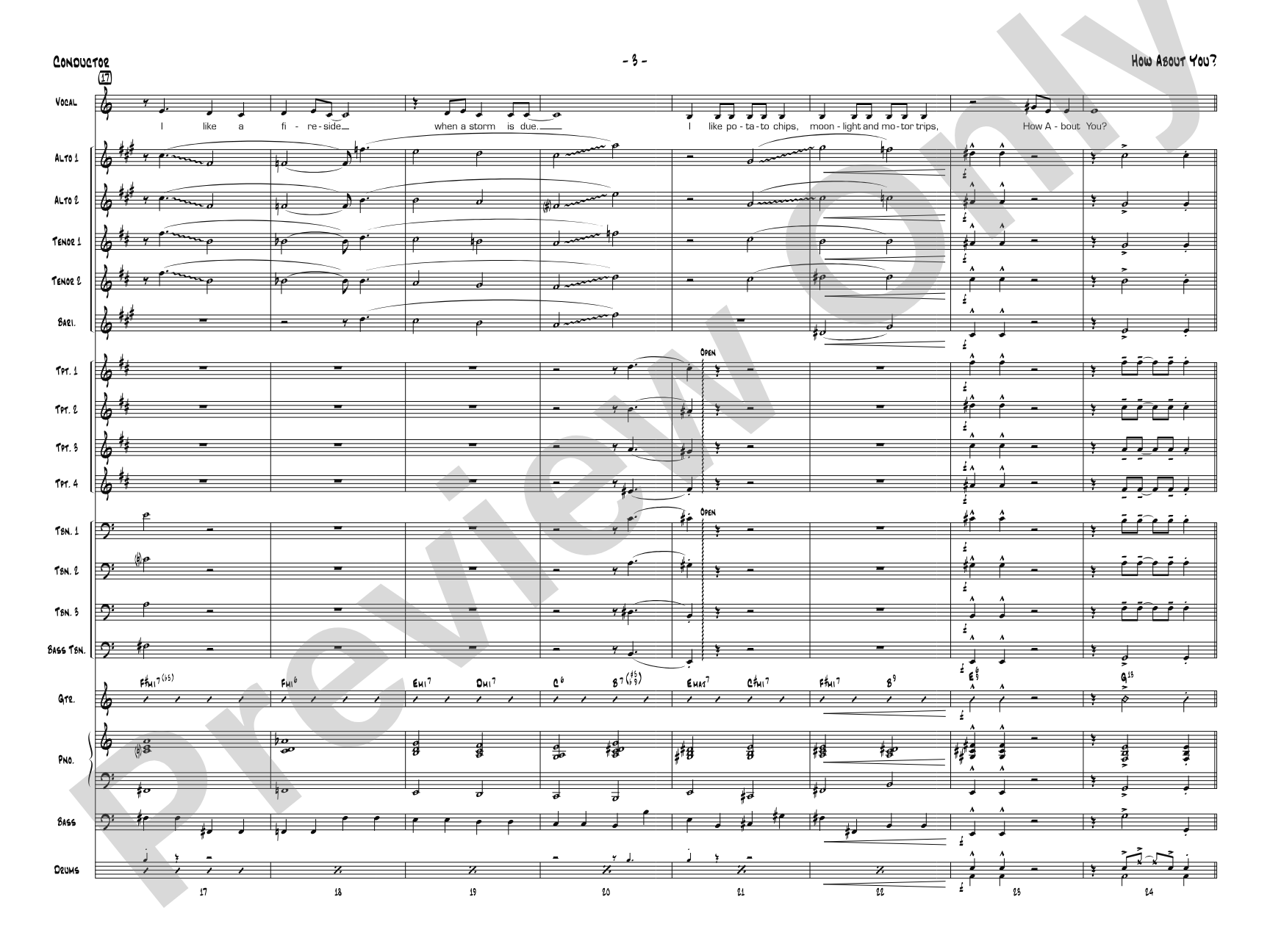 How About You?: Vocal Solo with Jazz Ensemble Conductor Score & Parts