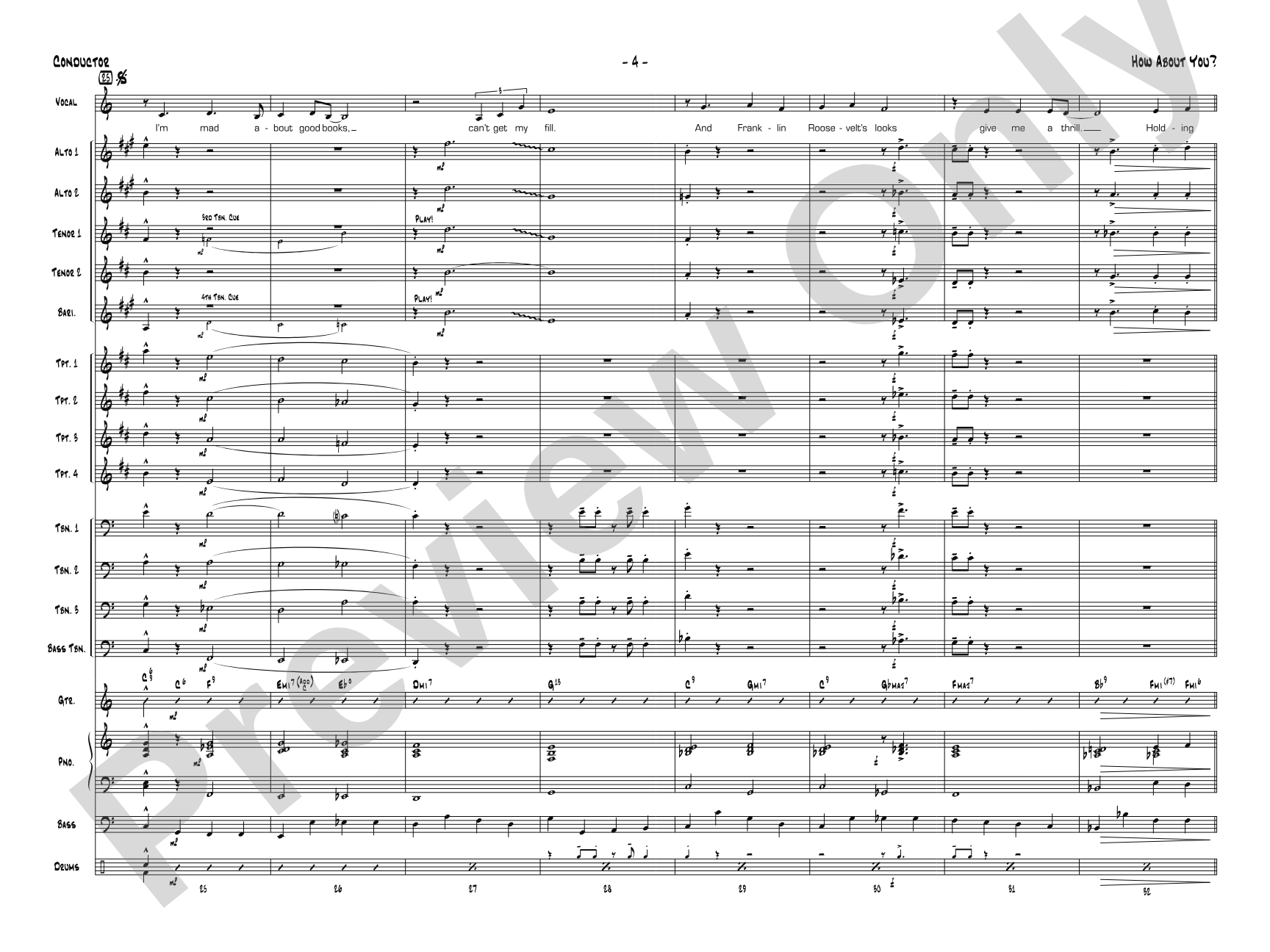 How About You?: Vocal Solo with Jazz Ensemble Conductor Score & Parts