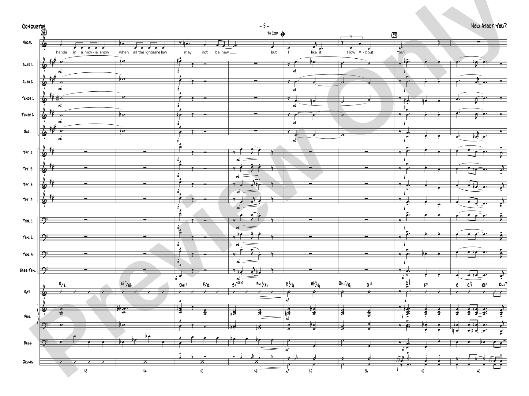 How About You?: Vocal Solo with Jazz Ensemble Conductor Score & Parts