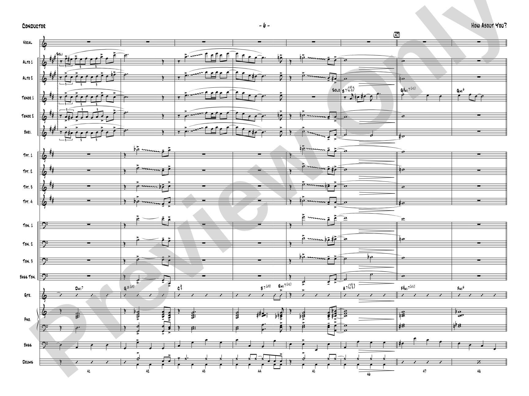 How About You?: Vocal Solo with Jazz Ensemble Conductor Score & Parts