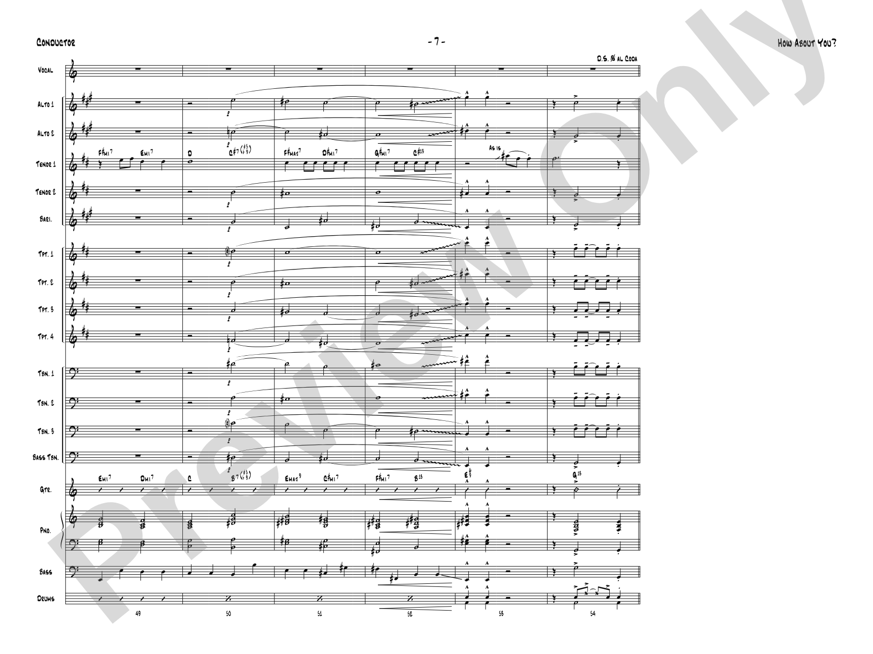 How About You?: Vocal Solo with Jazz Ensemble Conductor Score & Parts