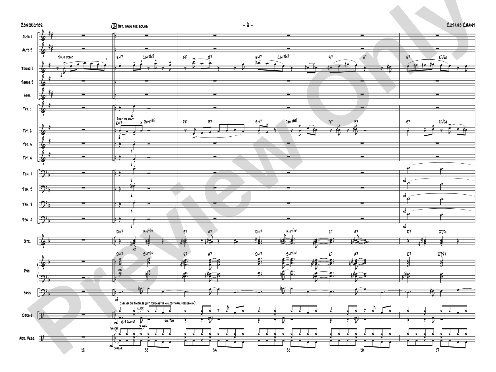 Cubano Chant: Jazz Ensemble Conductor Score & Parts