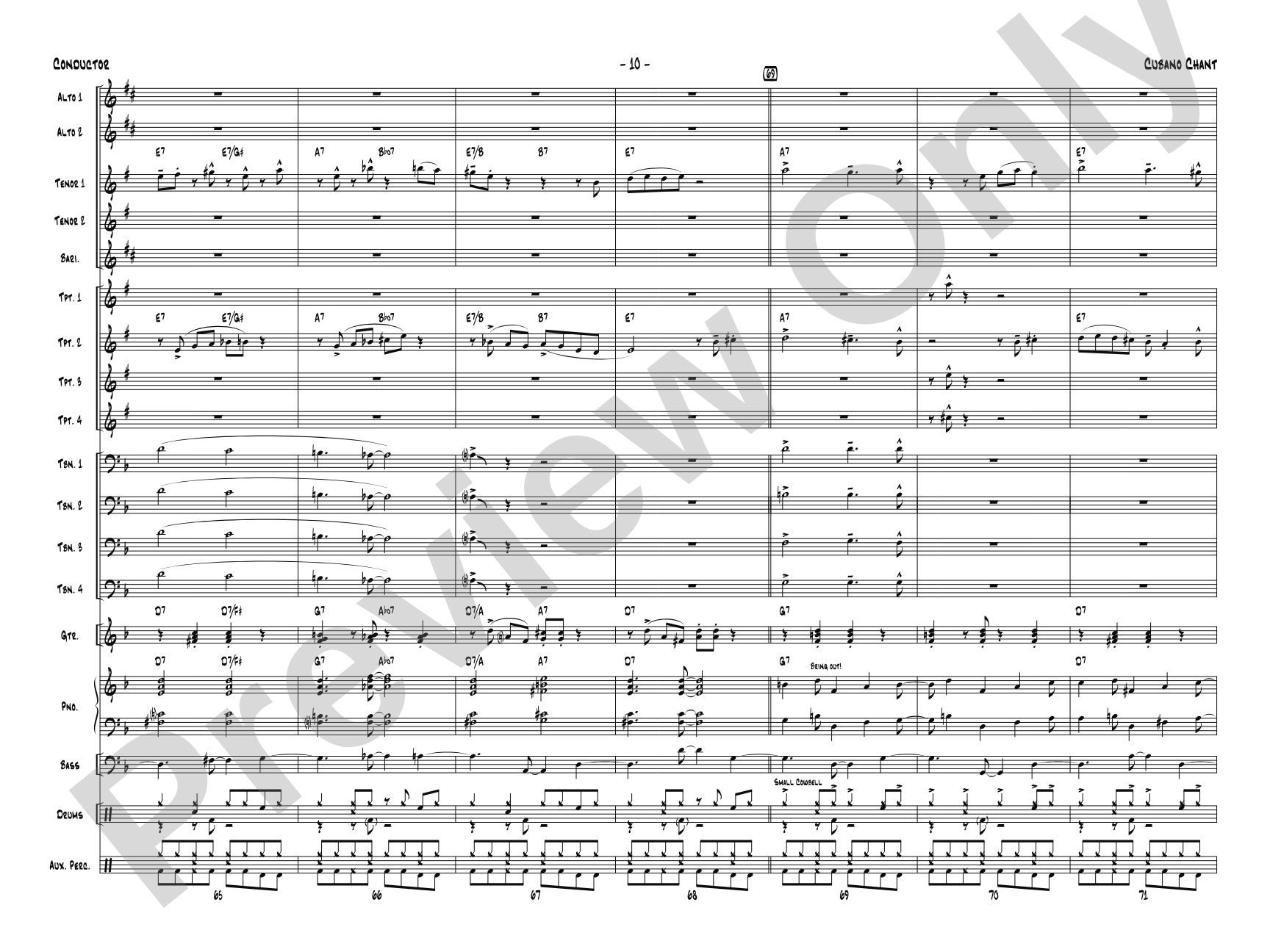 Cubano Chant: Jazz Ensemble Conductor Score & Parts