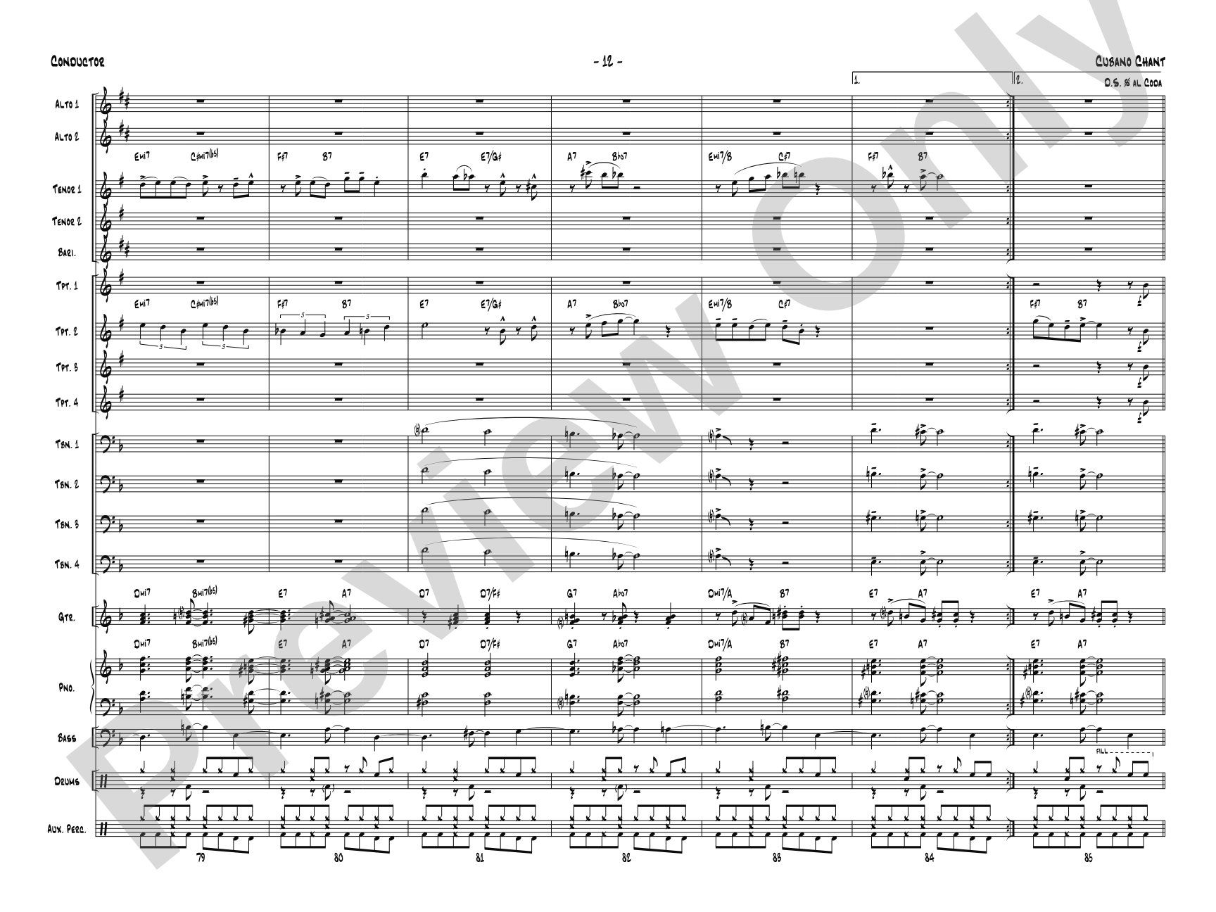 Cubano Chant: Jazz Ensemble Conductor Score & Parts