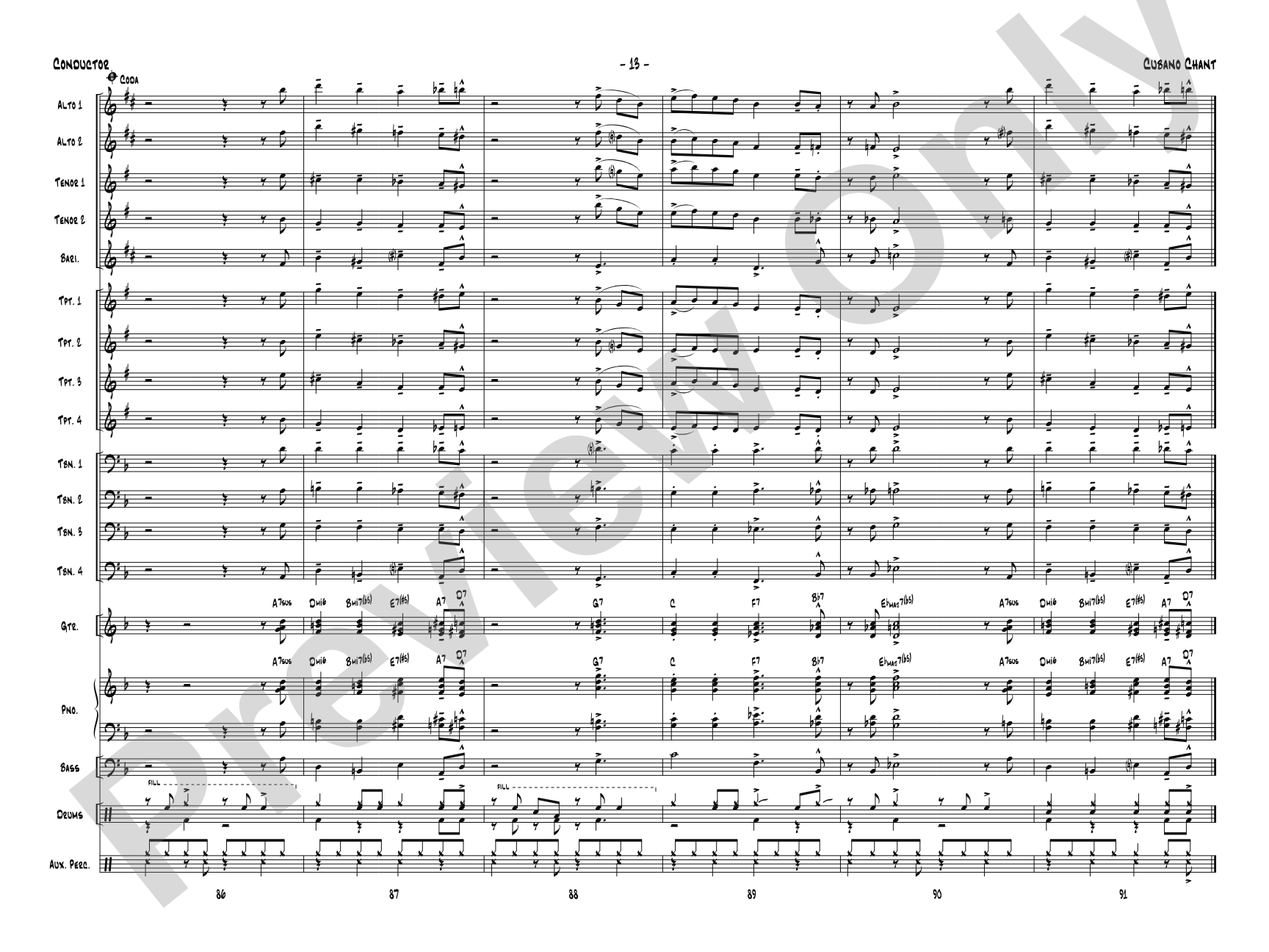 Cubano Chant: Jazz Ensemble Conductor Score & Parts