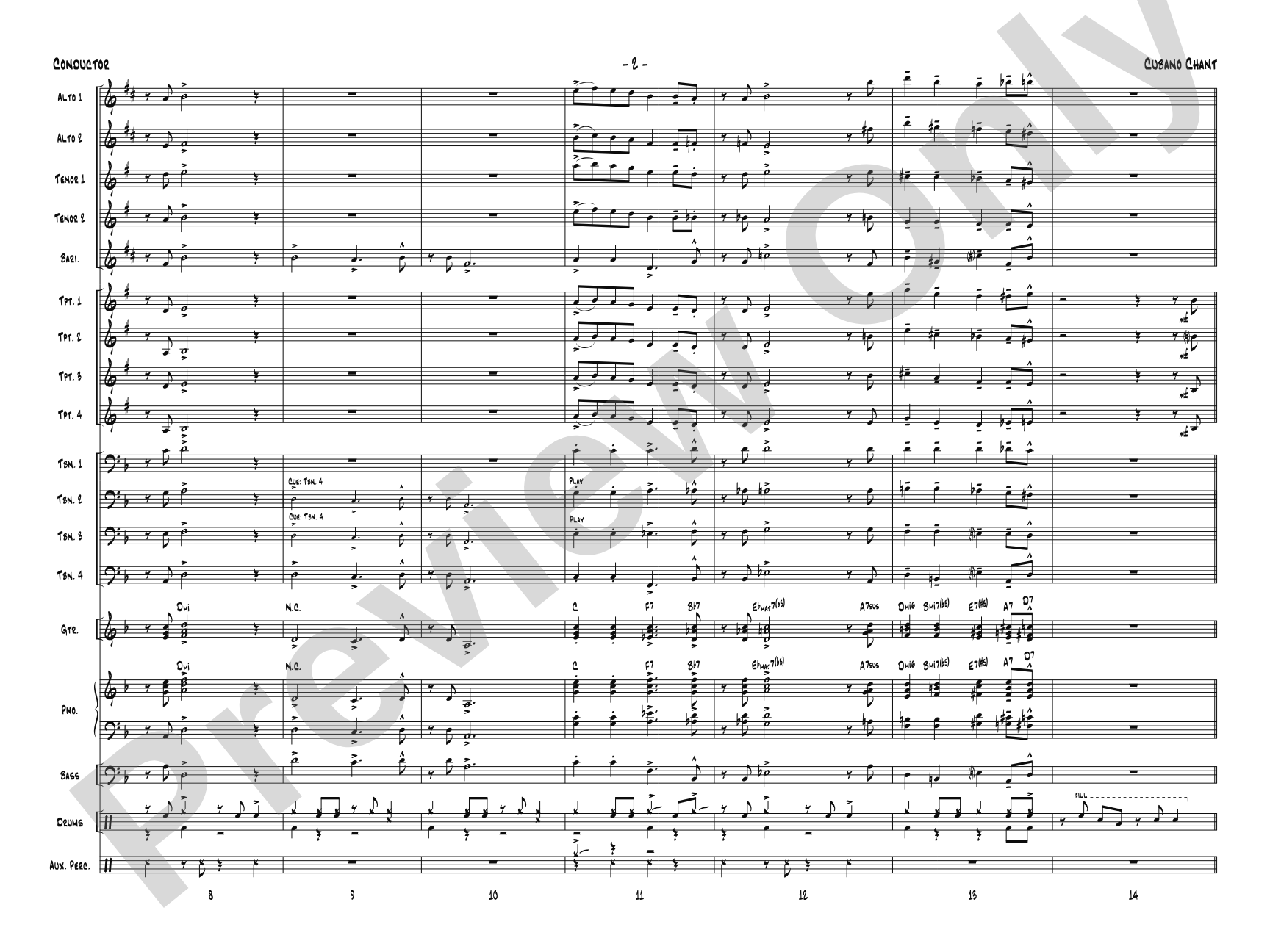 Cubano Chant: Jazz Ensemble Conductor Score & Parts