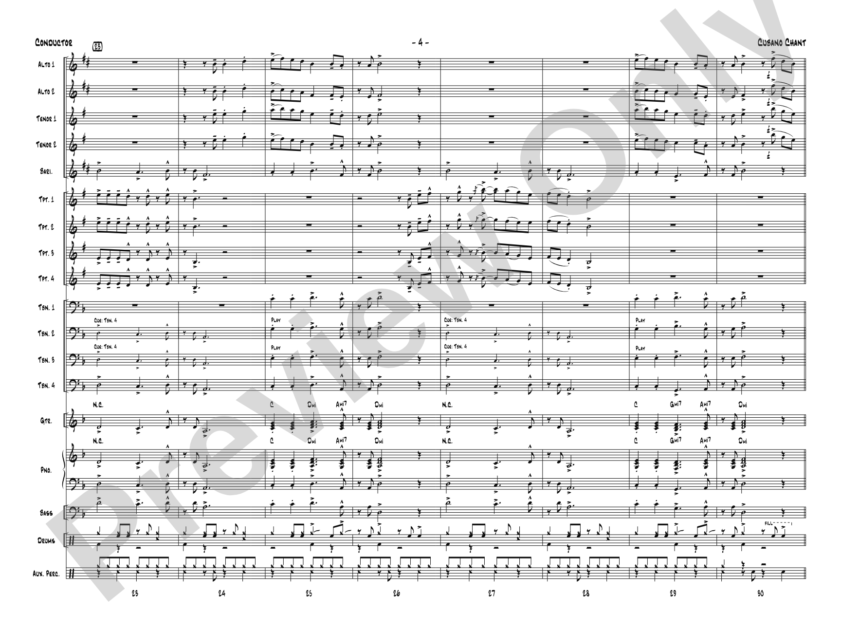 Cubano Chant: Jazz Ensemble Conductor Score & Parts
