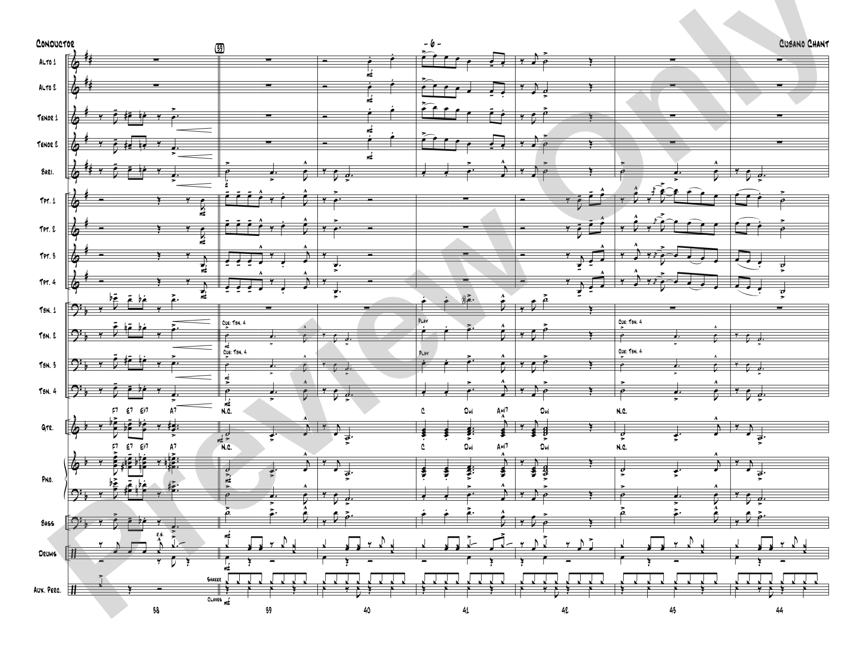 Cubano Chant: Jazz Ensemble Conductor Score & Parts