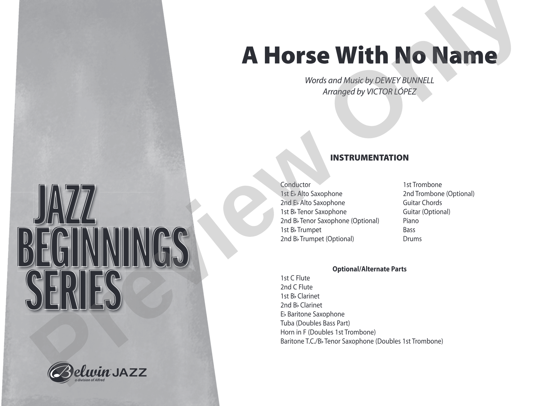 A Horse with No Name: Jazz Ensemble Conductor Score & Parts