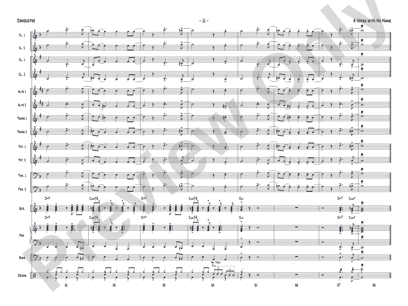 A Horse with No Name: Jazz Ensemble Conductor Score & Parts