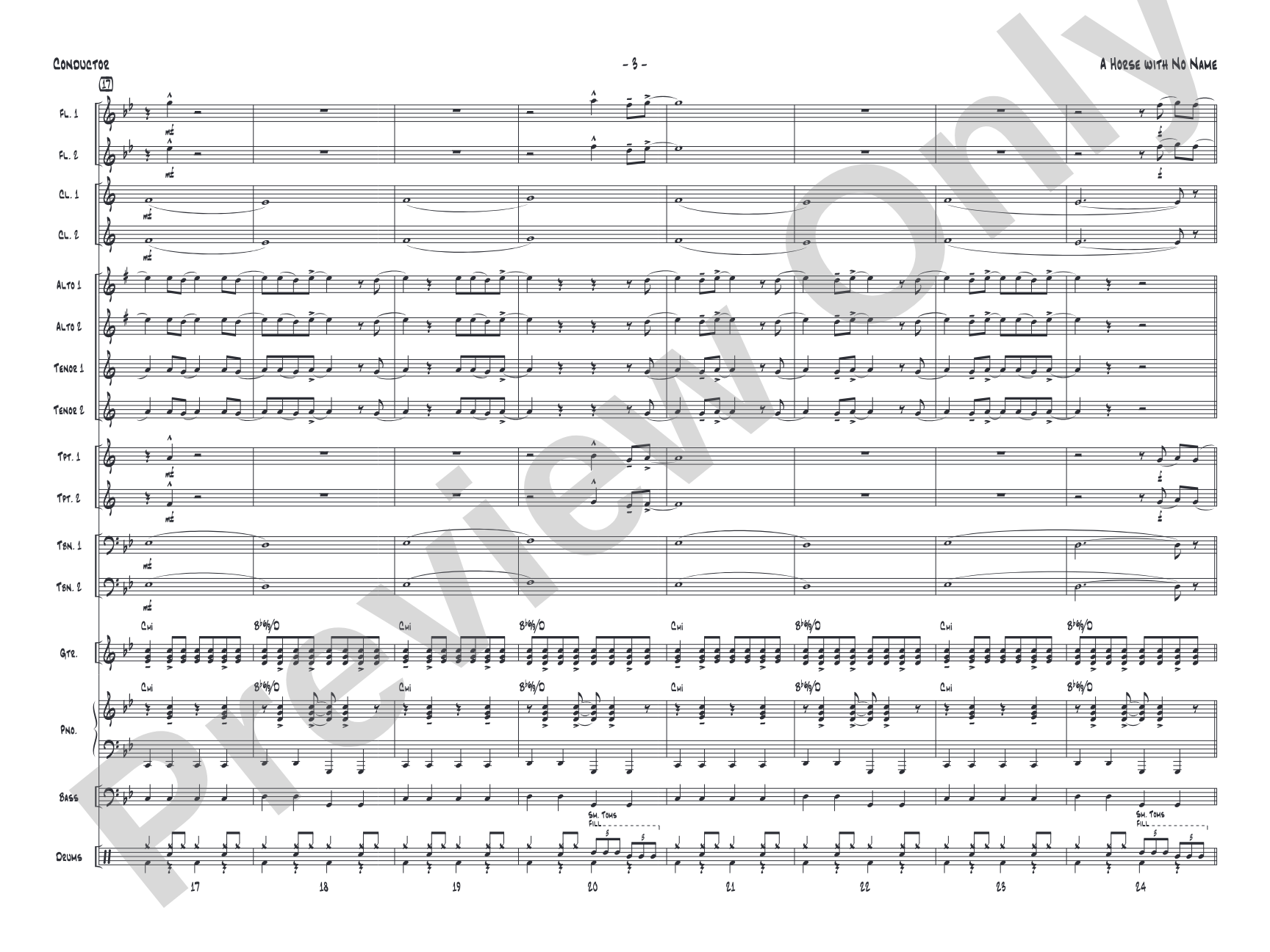 A Horse with No Name: Jazz Ensemble Conductor Score & Parts