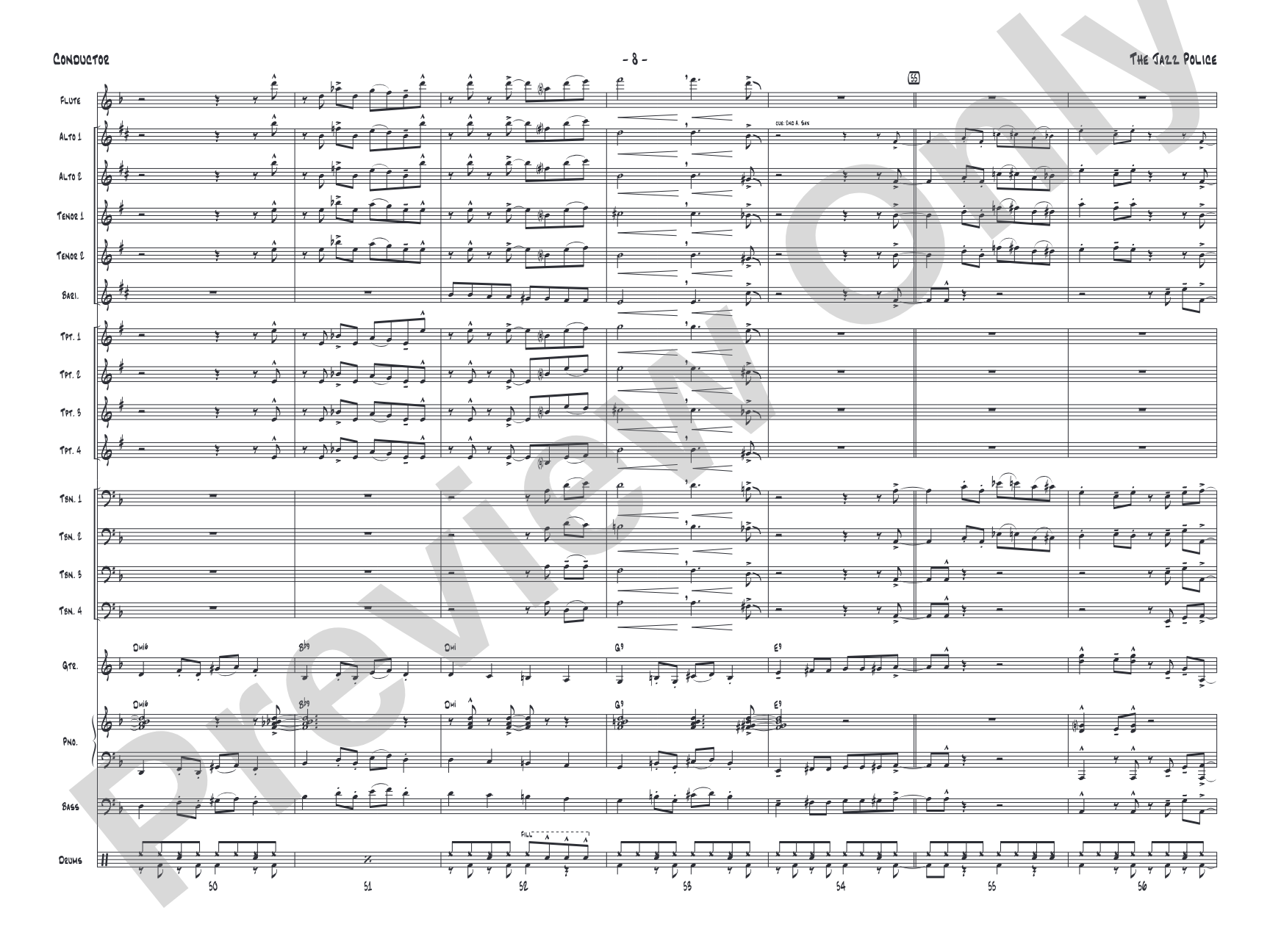 The Jazz Police: Jazz Ensemble Conductor Score & Parts