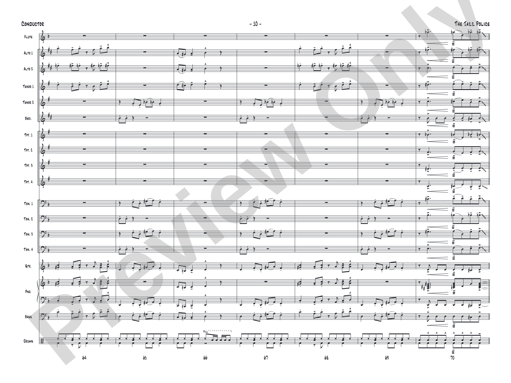 The Jazz Police: Jazz Ensemble Conductor Score & Parts