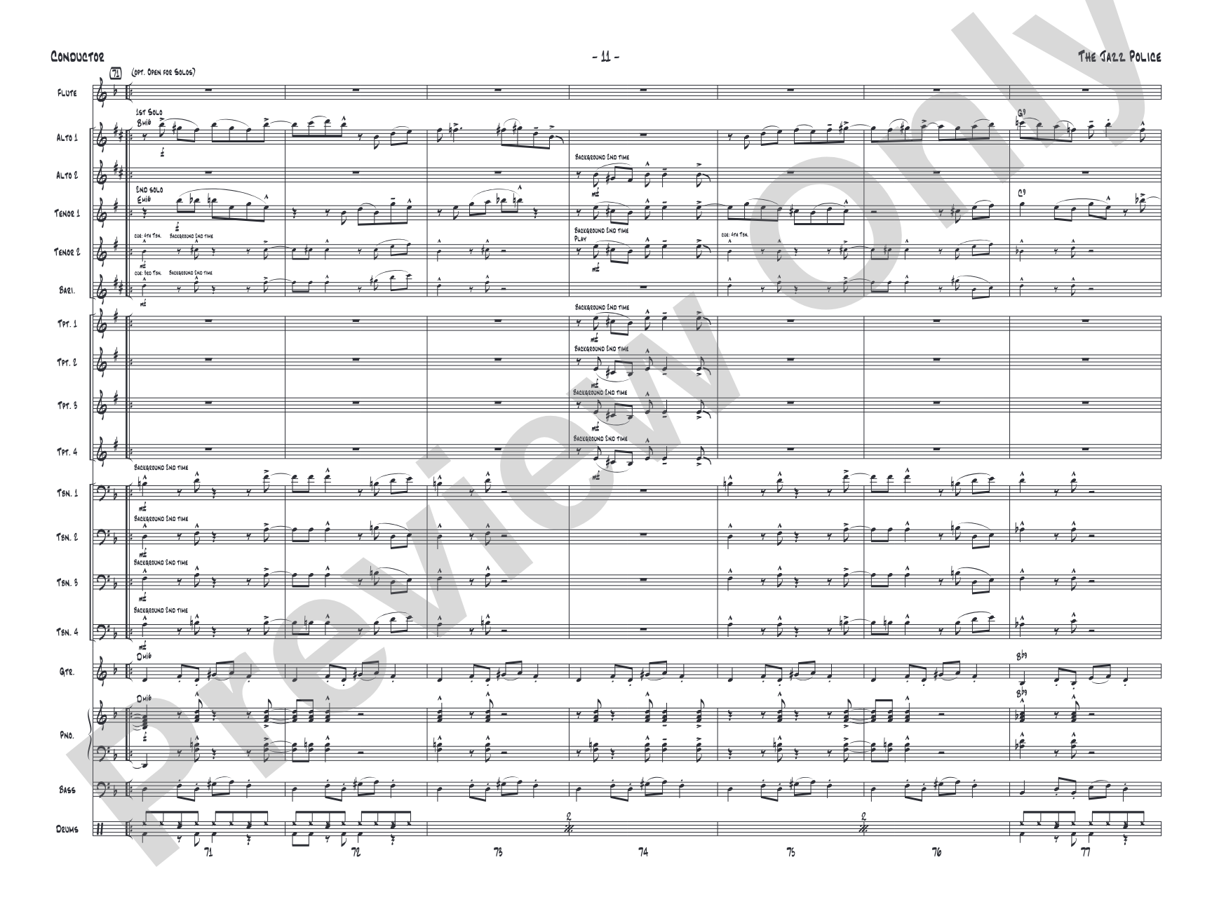 The Jazz Police: Jazz Ensemble Conductor Score & Parts