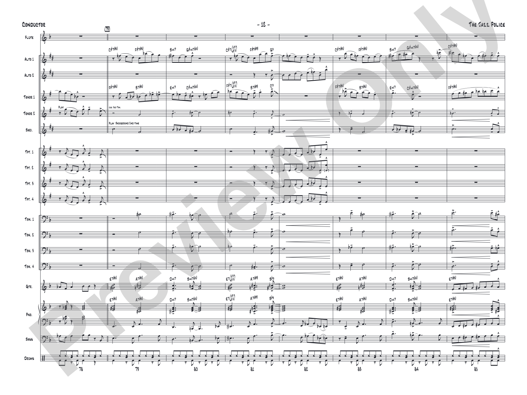 The Jazz Police: Jazz Ensemble Conductor Score & Parts