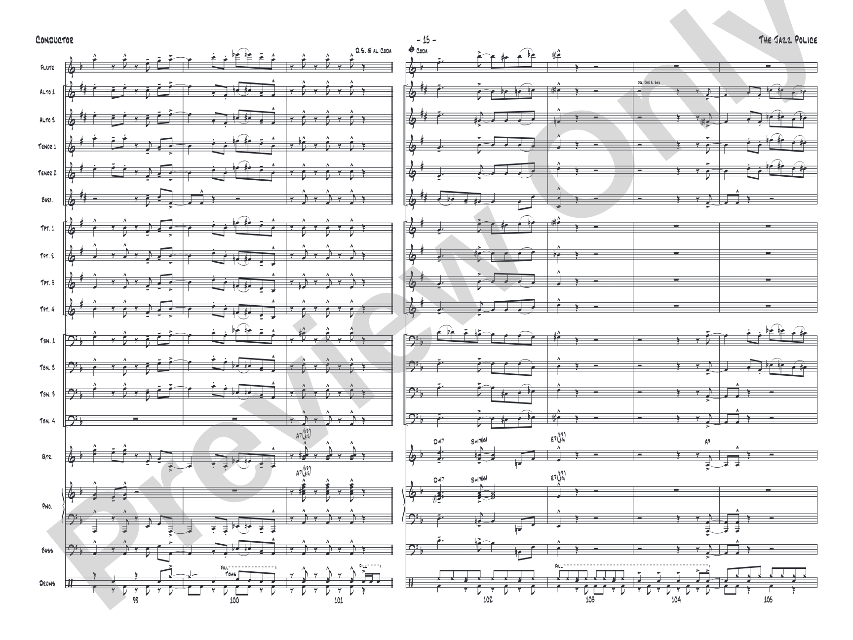 The Jazz Police: Jazz Ensemble Conductor Score & Parts