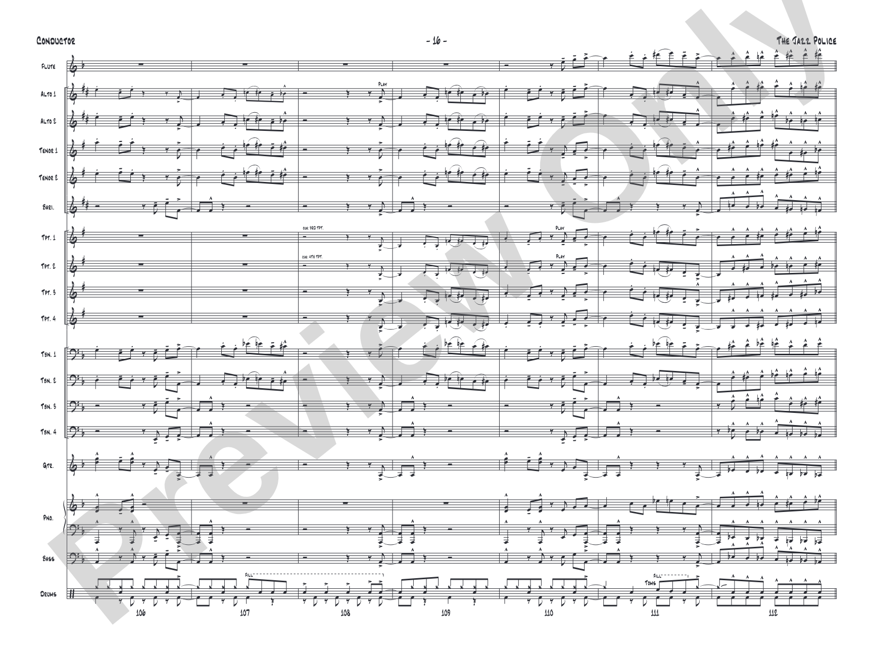 The Jazz Police: Jazz Ensemble Conductor Score & Parts