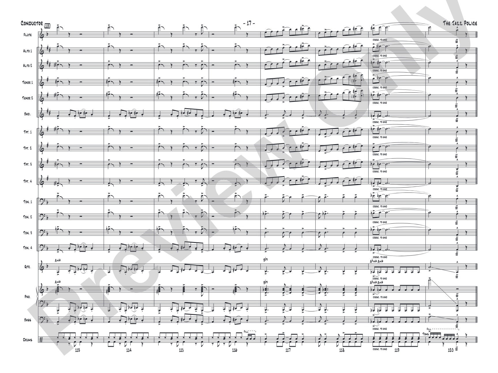 The Jazz Police: Jazz Ensemble Conductor Score & Parts