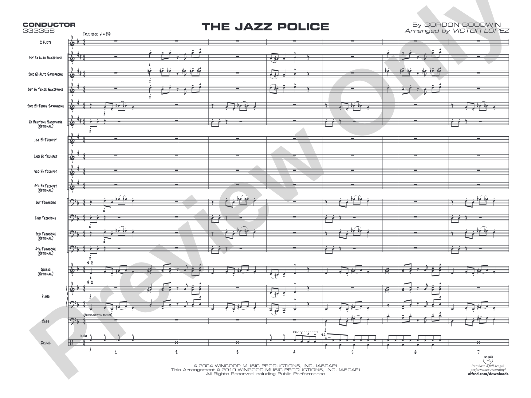 The Jazz Police: Jazz Ensemble Conductor Score & Parts