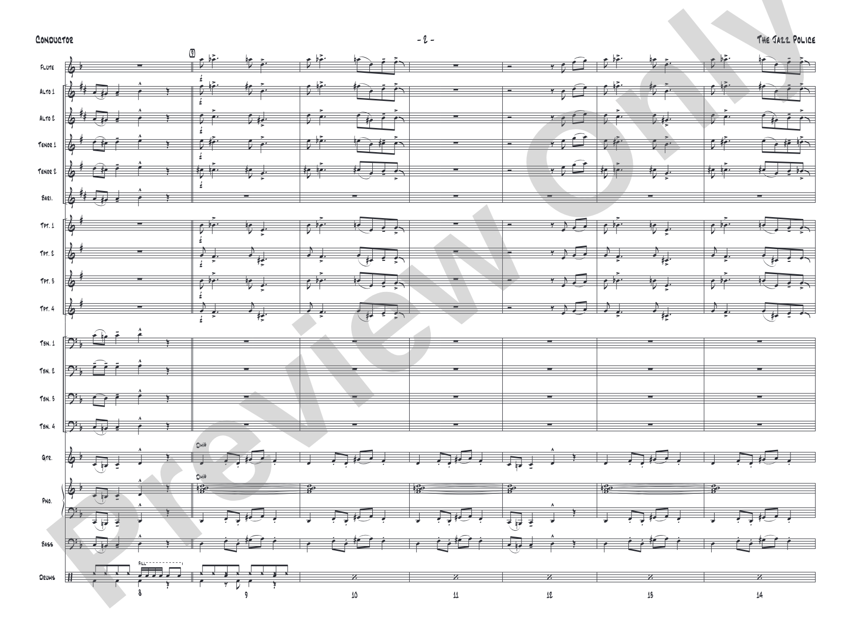The Jazz Police: Jazz Ensemble Conductor Score & Parts