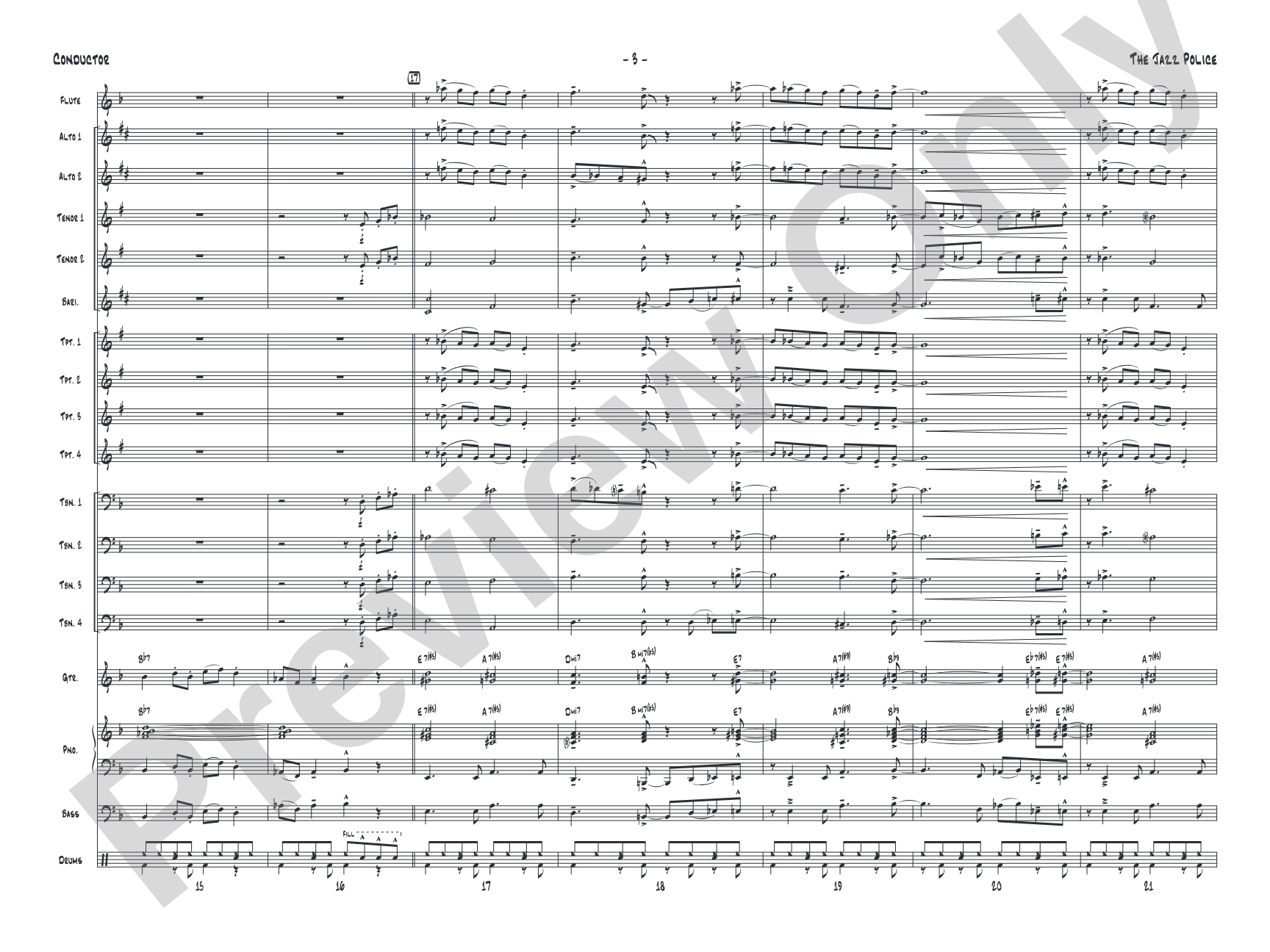 The Jazz Police: Jazz Ensemble Conductor Score & Parts