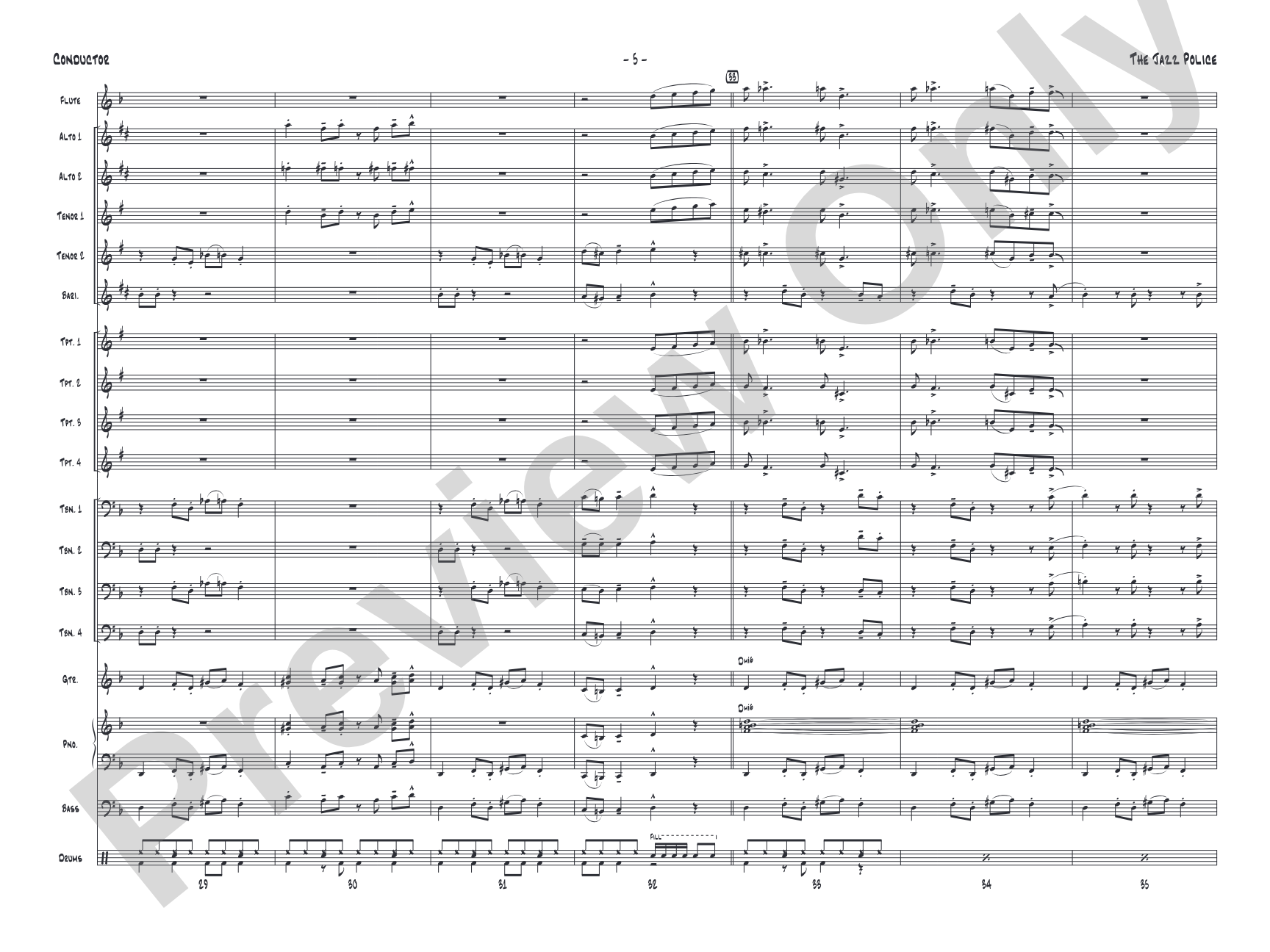 The Jazz Police: Jazz Ensemble Conductor Score & Parts